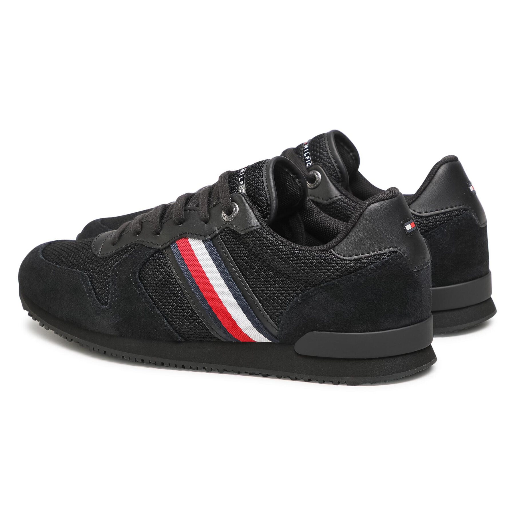 Tommy Hilfiger Сникърси Iconic Material Mix Runner FM0FM03470 Черен - Pepit.bg