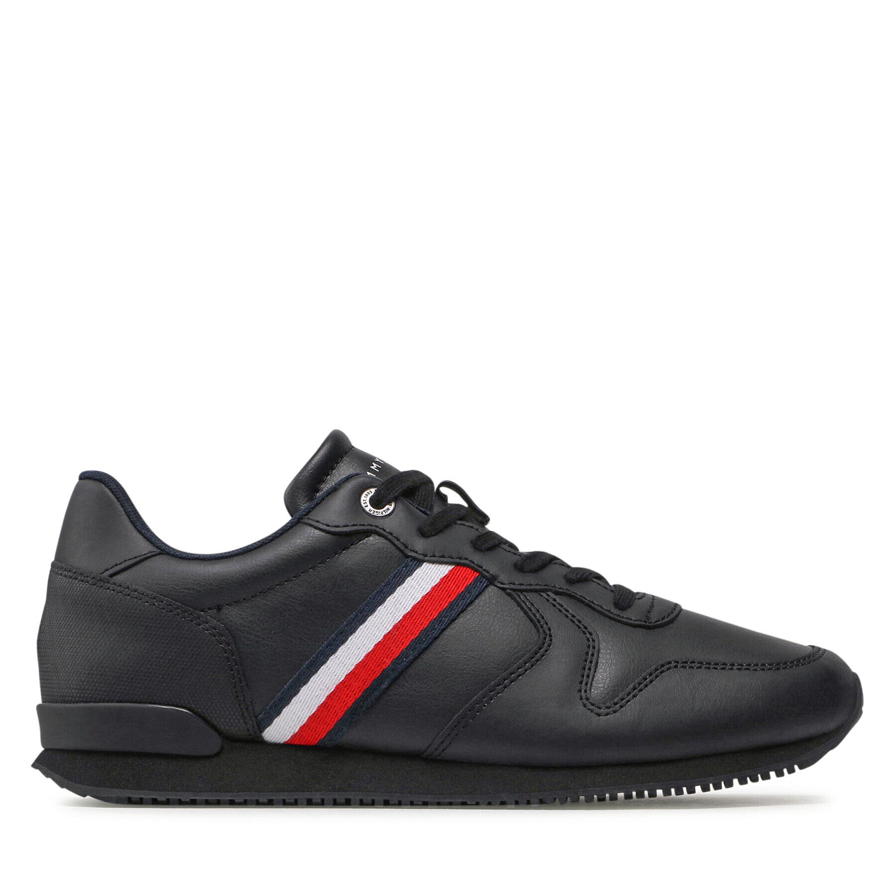 Tommy Hilfiger Сникърси Iconic Runner Leather FM0FM04281 Черен - Pepit.bg