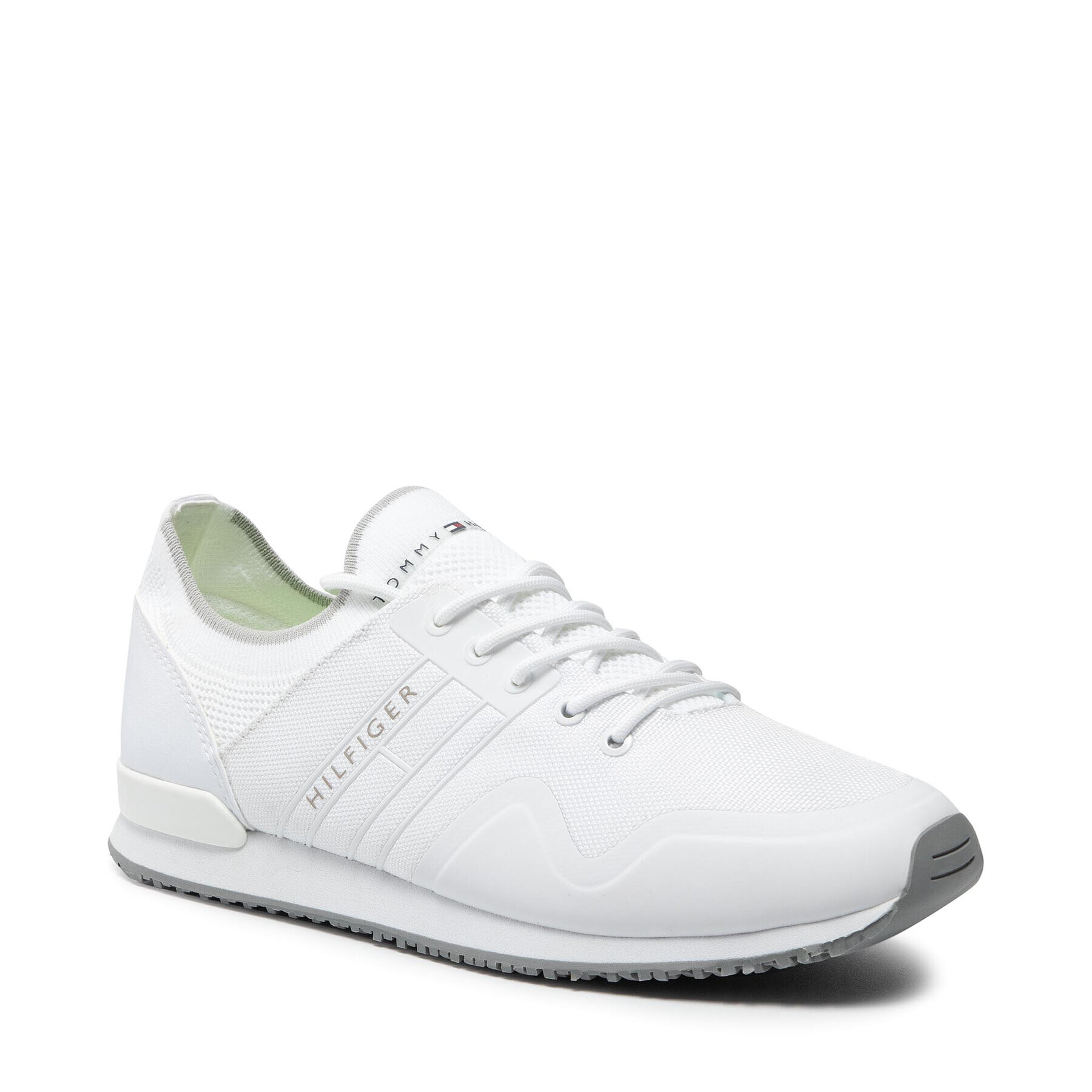 Tommy Hilfiger Сникърси Iconic Sock Knit Runner FM0FM03615 Бял - Pepit.bg