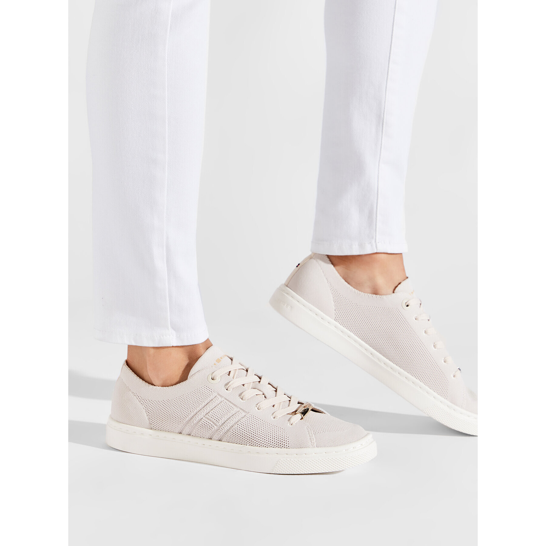 Tommy Hilfiger Сникърси Knitted Light Cupsole FW0FW06332 Бежов - Pepit.bg