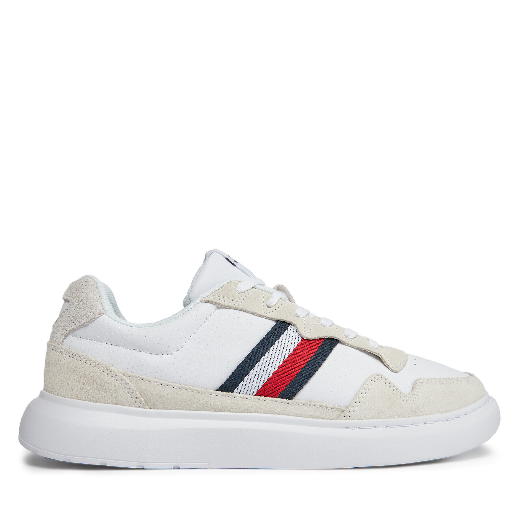 Tommy Hilfiger Сникърси Light Cupsole Lth Mix Stripes FM0FM04889 Бял - Pepit.bg