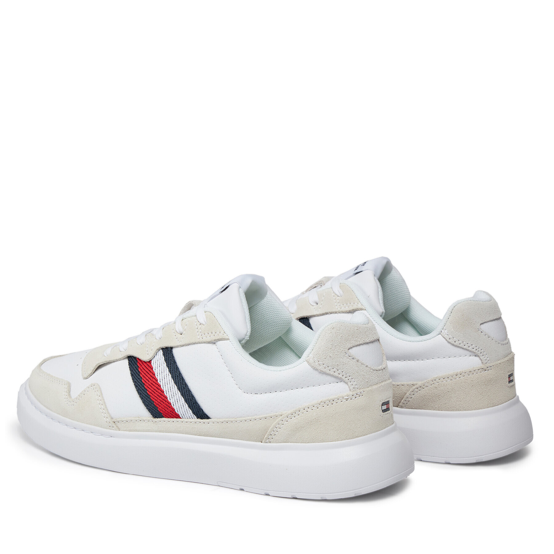 Tommy Hilfiger Сникърси Light Cupsole Lth Mix Stripes FM0FM04889 Бял - Pepit.bg