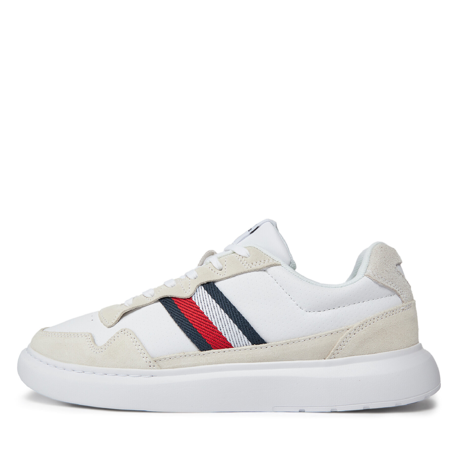 Tommy Hilfiger Сникърси Light Cupsole Lth Mix Stripes FM0FM04889 Бял - Pepit.bg