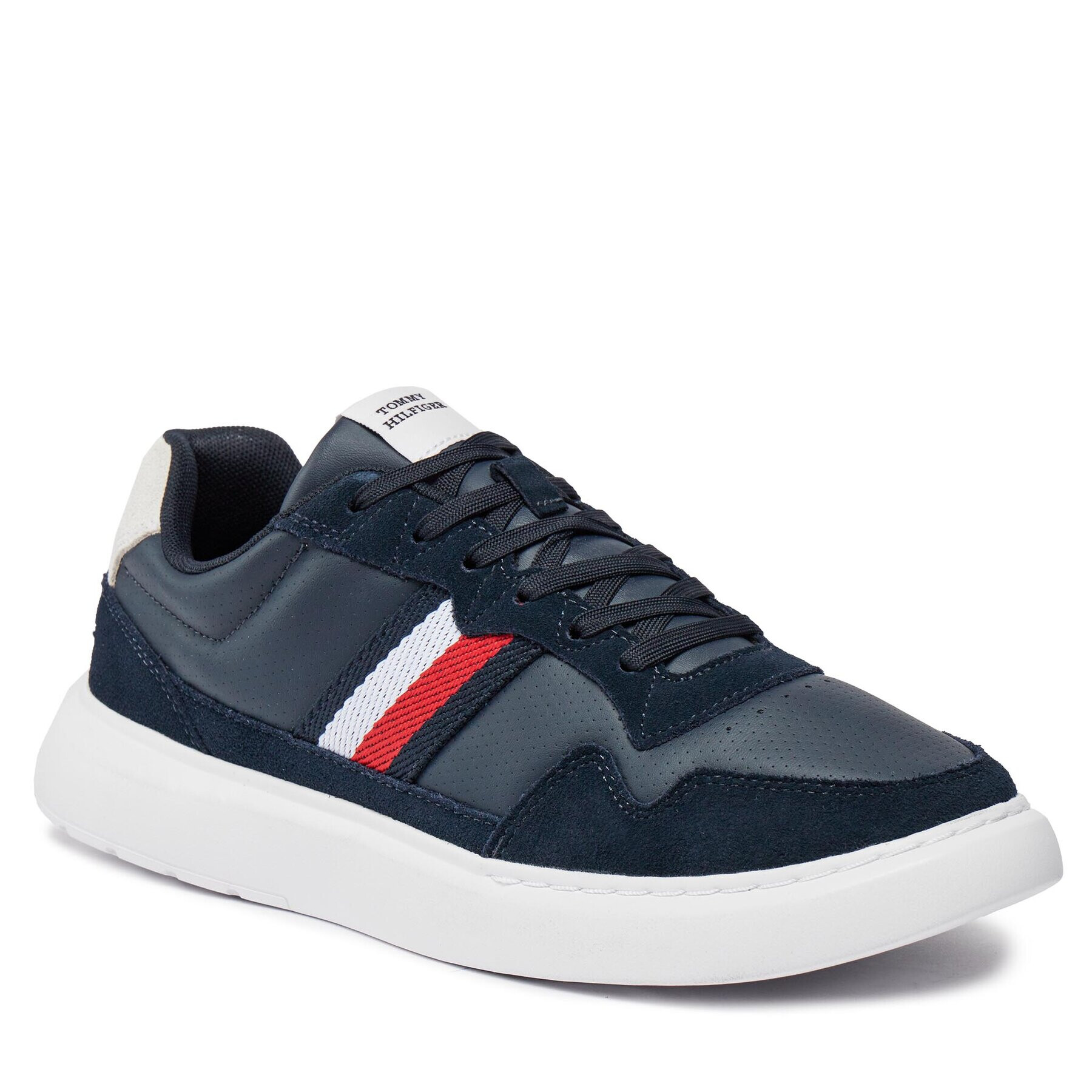 Tommy Hilfiger Сникърси Light Cupsole Lth Mix Stripes FM0FM04889 Син - Pepit.bg