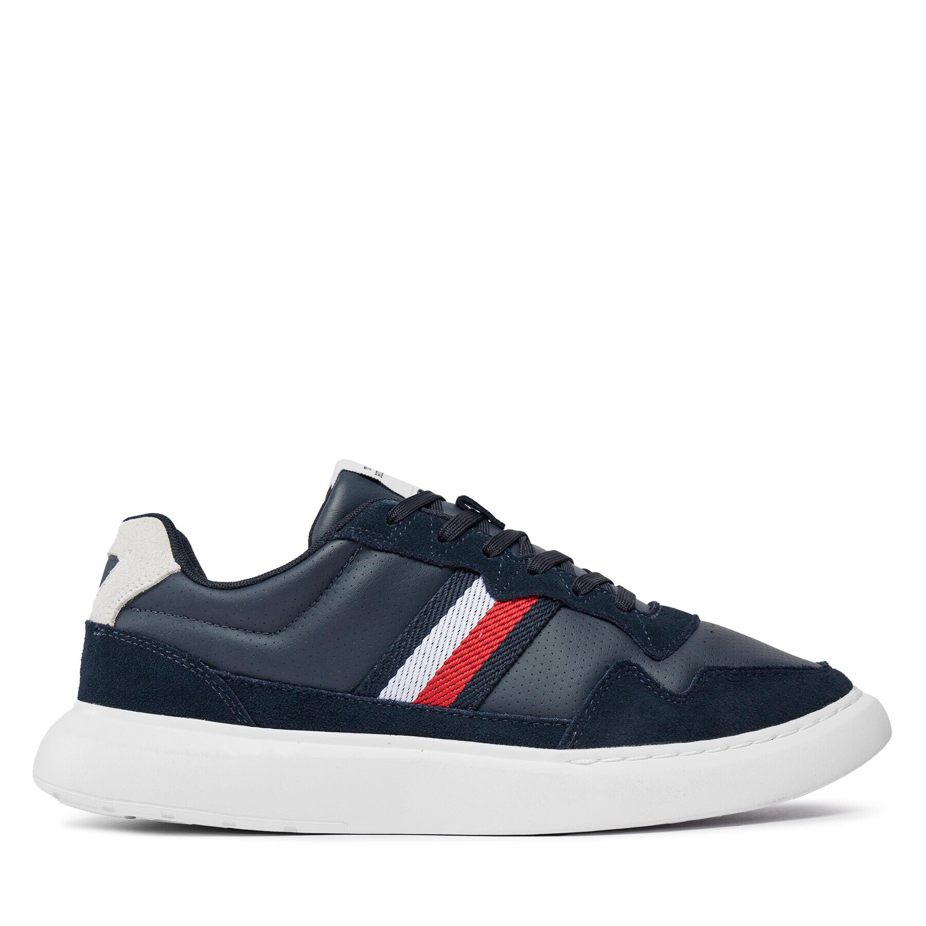 Tommy Hilfiger Сникърси Light Cupsole Lth Mix Stripes FM0FM04889 Син - Pepit.bg