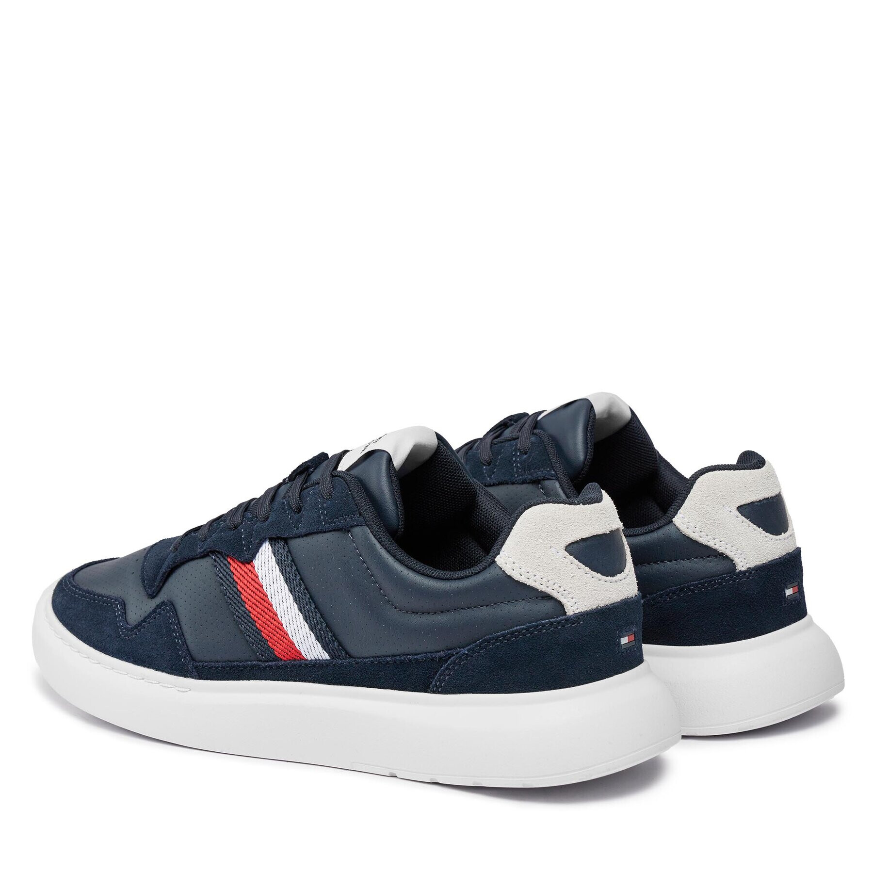 Tommy Hilfiger Сникърси Light Cupsole Lth Mix Stripes FM0FM04889 Син - Pepit.bg