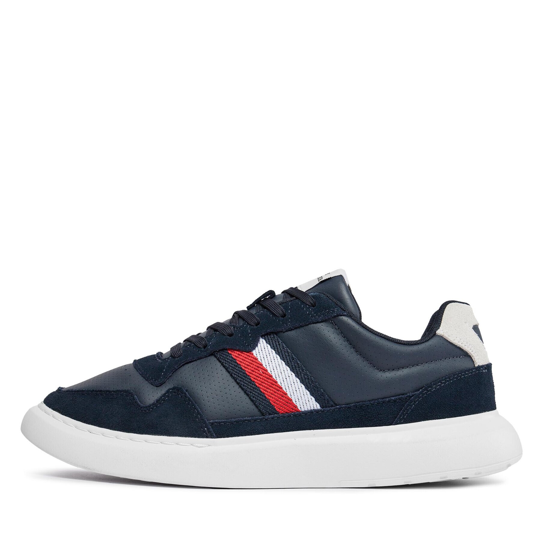 Tommy Hilfiger Сникърси Light Cupsole Lth Mix Stripes FM0FM04889 Син - Pepit.bg