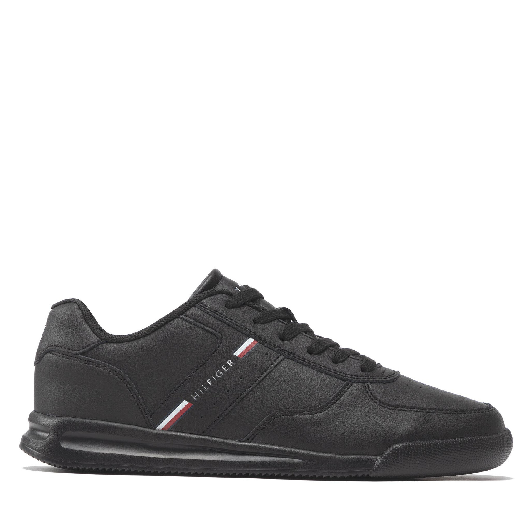 Tommy Hilfiger Сникърси Lightweight Lea Sneaker Stripes FM0FM04016 Черен - Pepit.bg