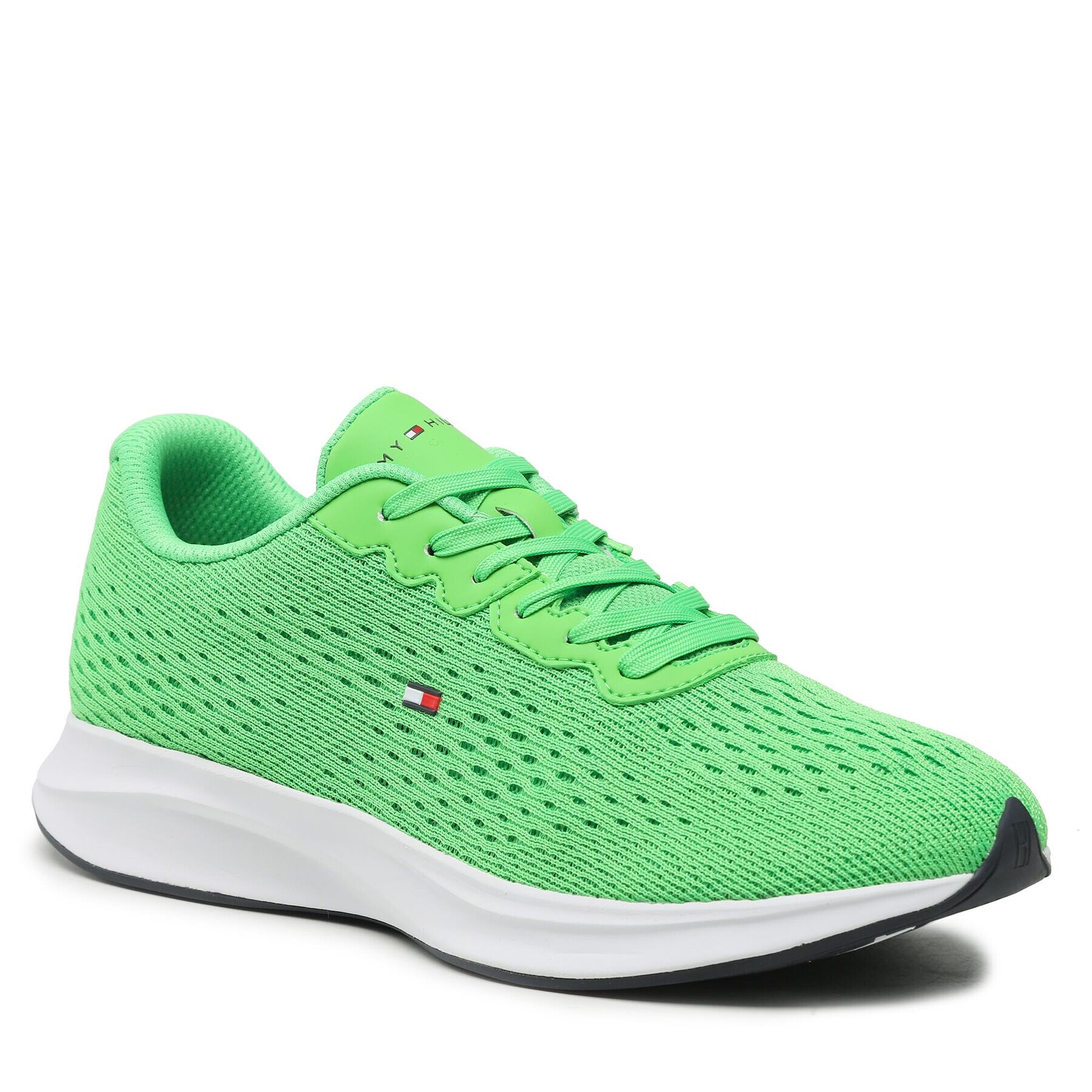 Tommy Hilfiger Сникърси Lightweight Runner Knit Flag FM0FM04563 Зелен - Pepit.bg