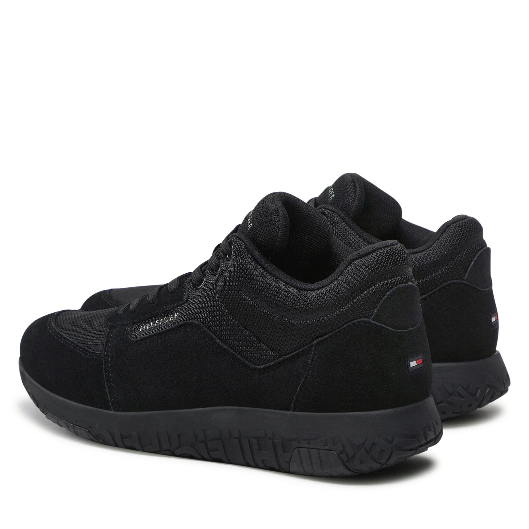 Tommy Hilfiger Сникърси Lightweight Runner Mix Hi FM0FM04313 Черен - Pepit.bg