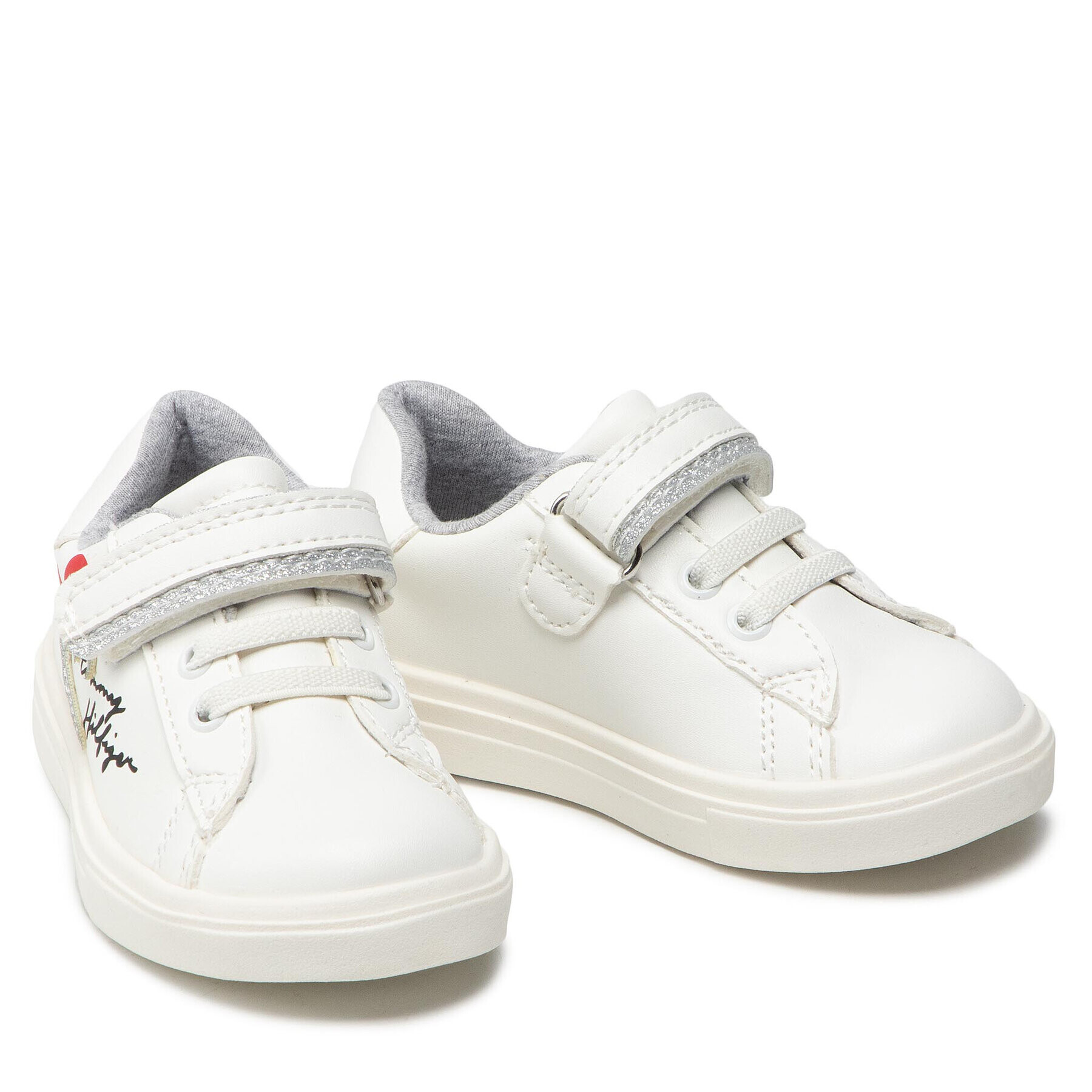 Tommy Hilfiger Сникърси Low Cut Lace-Up/Velcro Sneaker T1A4-32132-1374 M Бял - Pepit.bg