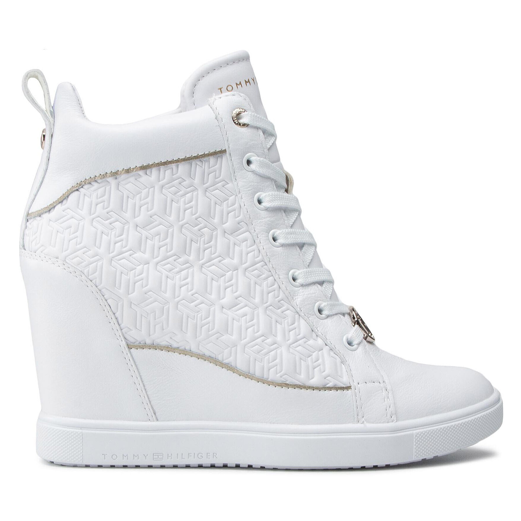 Tommy Hilfiger Сникърси Metallic Pop Sneaker Wedge FW0FW06118 Бял - Pepit.bg