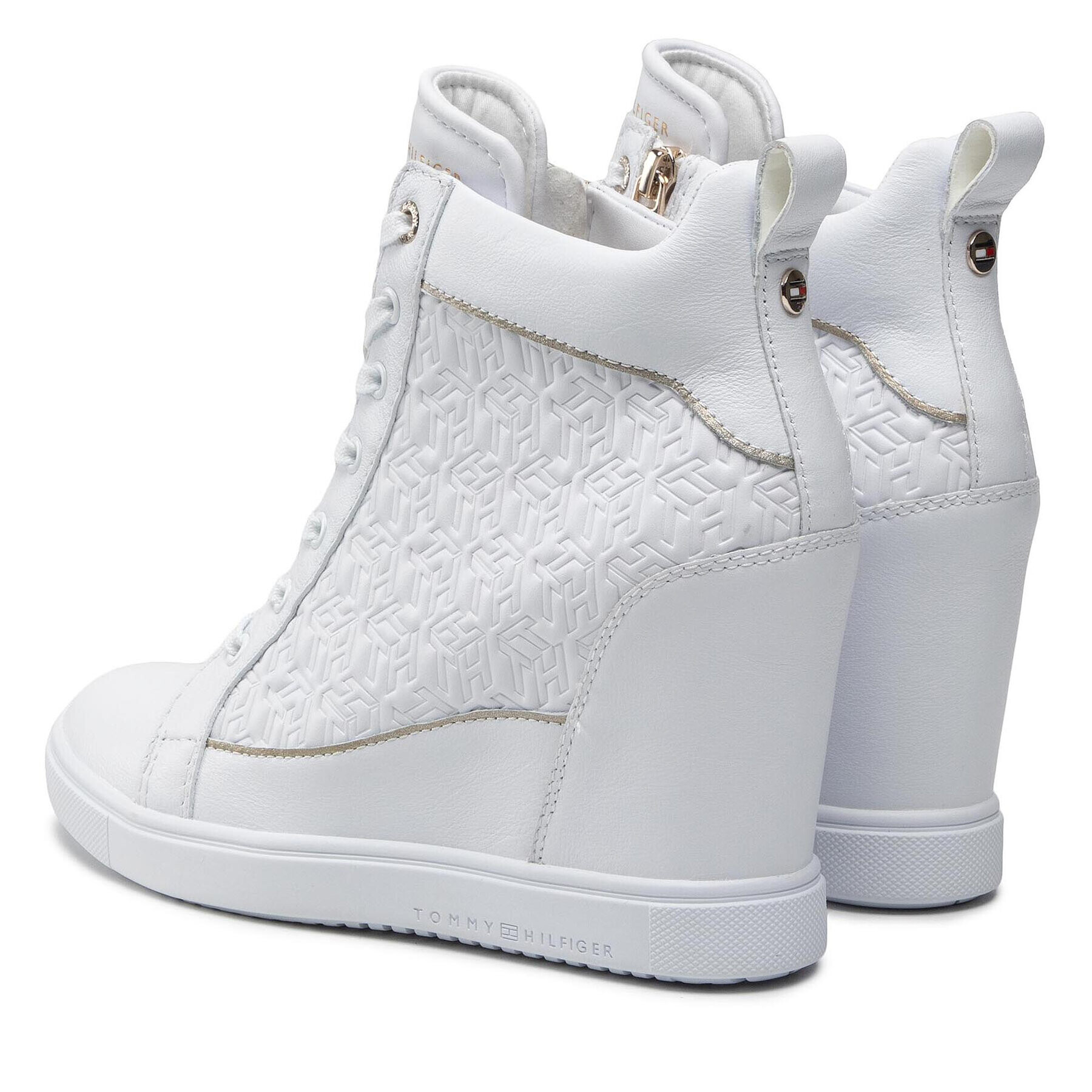 Tommy Hilfiger Сникърси Metallic Pop Sneaker Wedge FW0FW06118 Бял - Pepit.bg