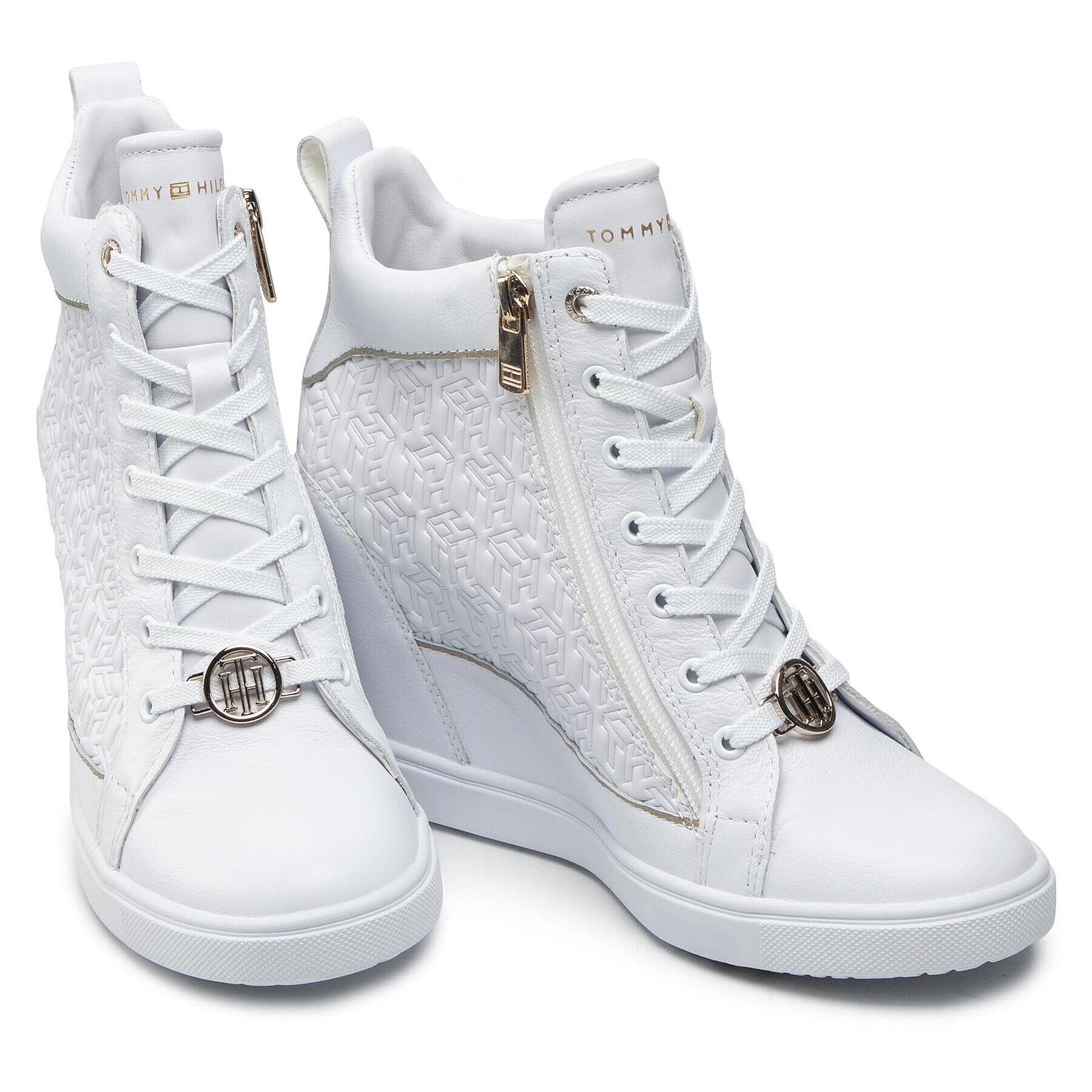 Tommy Hilfiger Сникърси Metallic Pop Sneaker Wedge FW0FW06118 Бял - Pepit.bg