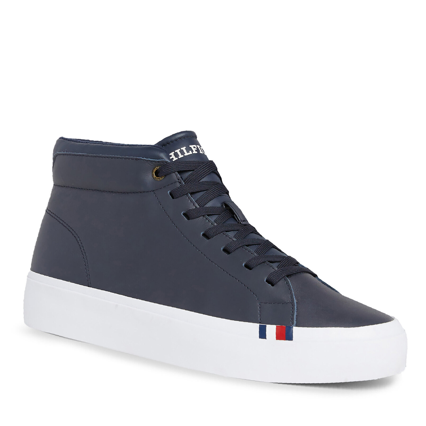 Tommy Hilfiger Сникърси Modern Vulc Lth Hi Wl FM0FM04820 Син - Pepit.bg