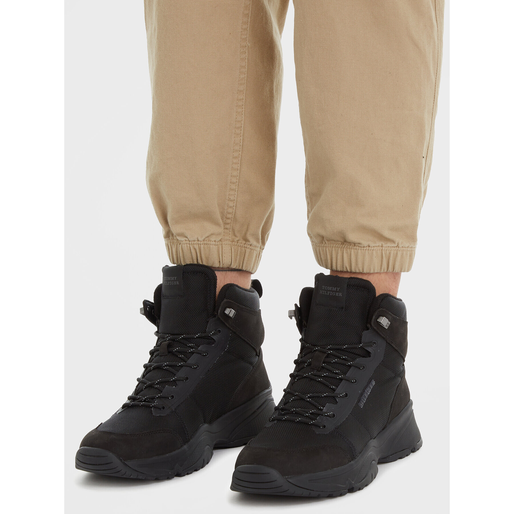 Tommy Hilfiger Сникърси Outdoor Snk Boot Lth Cordura FM0FM04838 Черен - Pepit.bg