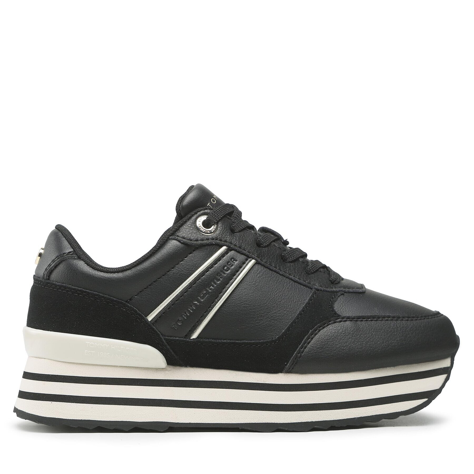 Tommy Hilfiger Сникърси Platform Stripes Trainer FW0FW06745 Черен - Pepit.bg