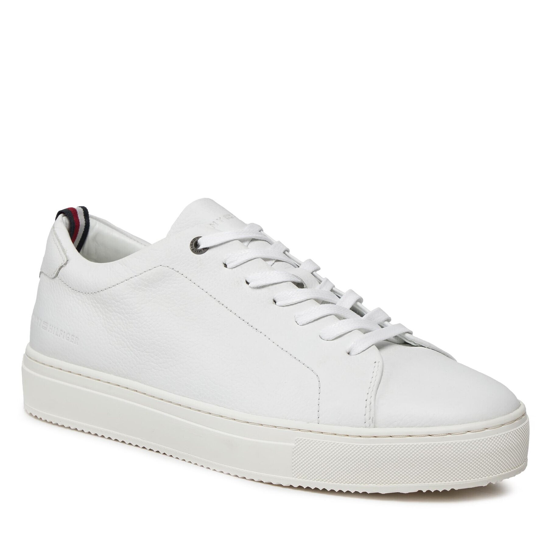 Tommy Hilfiger Сникърси Premium Cupsole Grained Lth FM0FM04893 Бял - Pepit.bg
