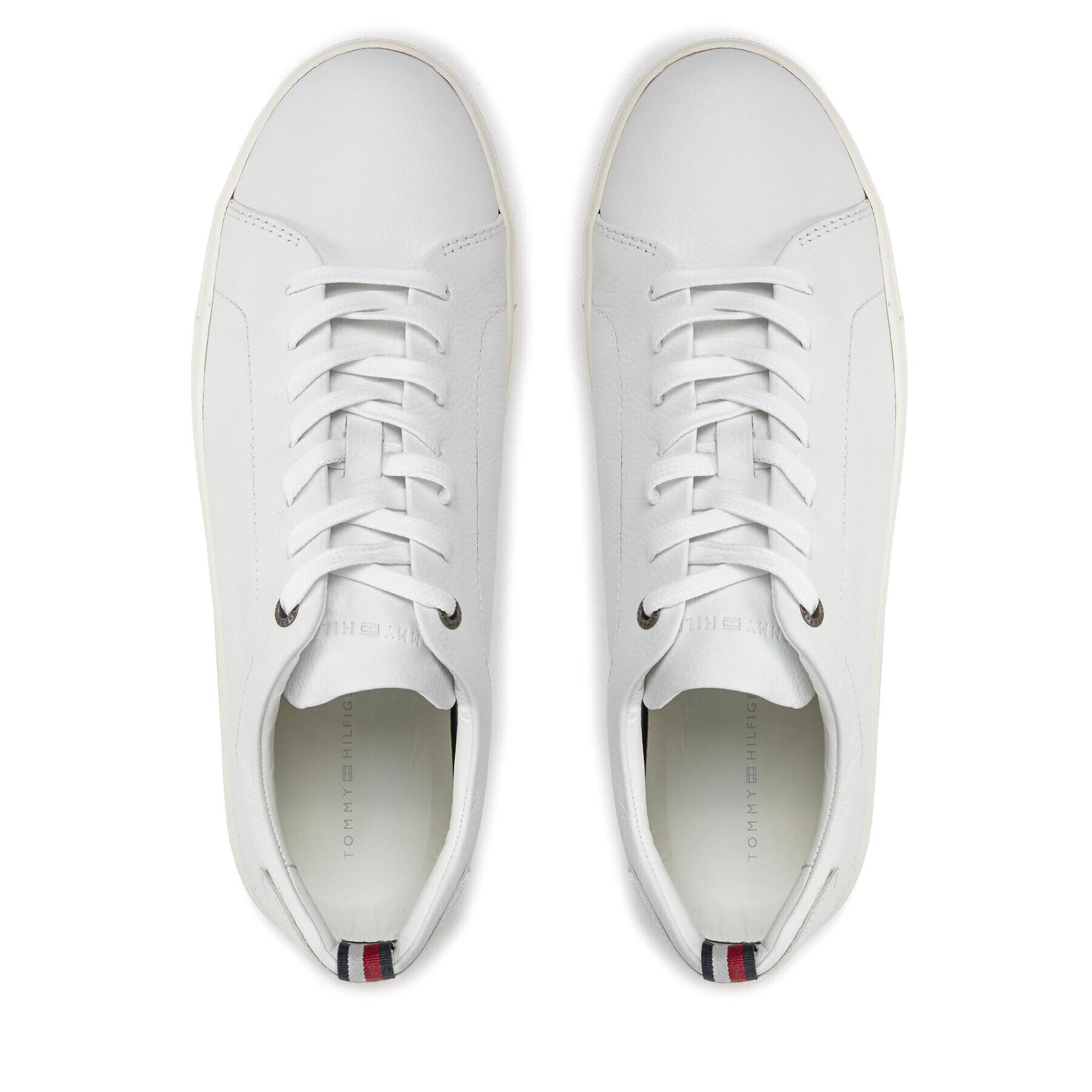 Tommy Hilfiger Сникърси Premium Cupsole Grained Lth FM0FM04893 Бял - Pepit.bg