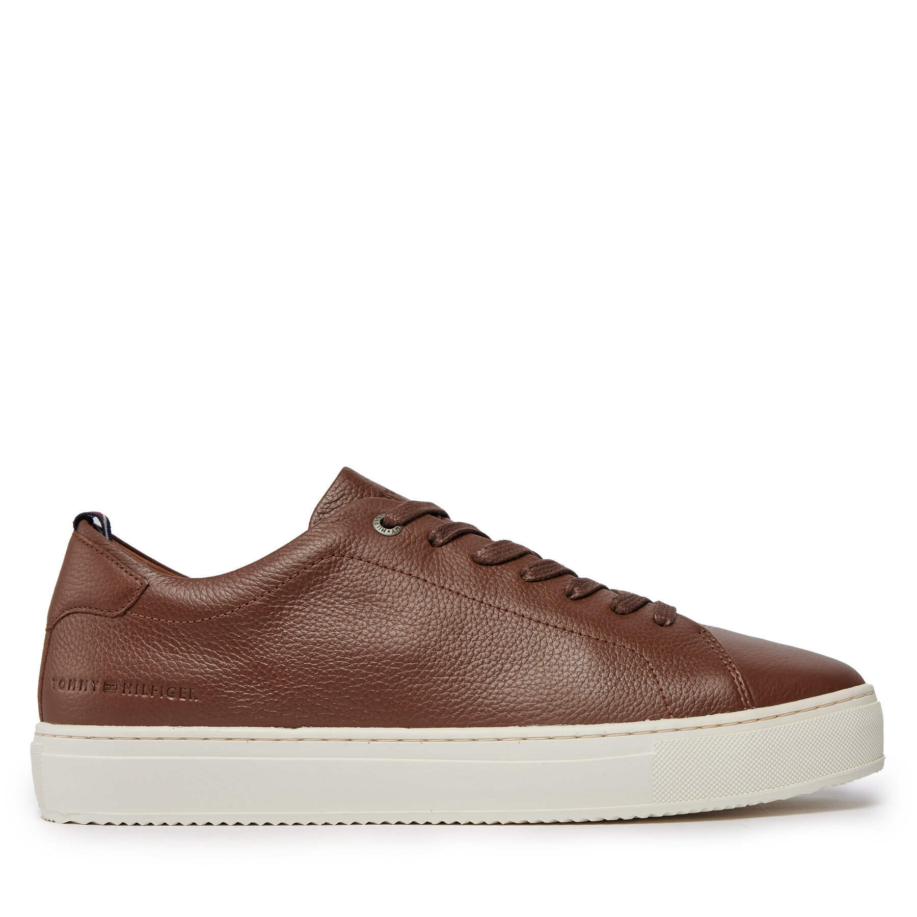 Tommy Hilfiger Сникърси Premium Cupsole Grained Lth FM0FM04893 Кафяв - Pepit.bg