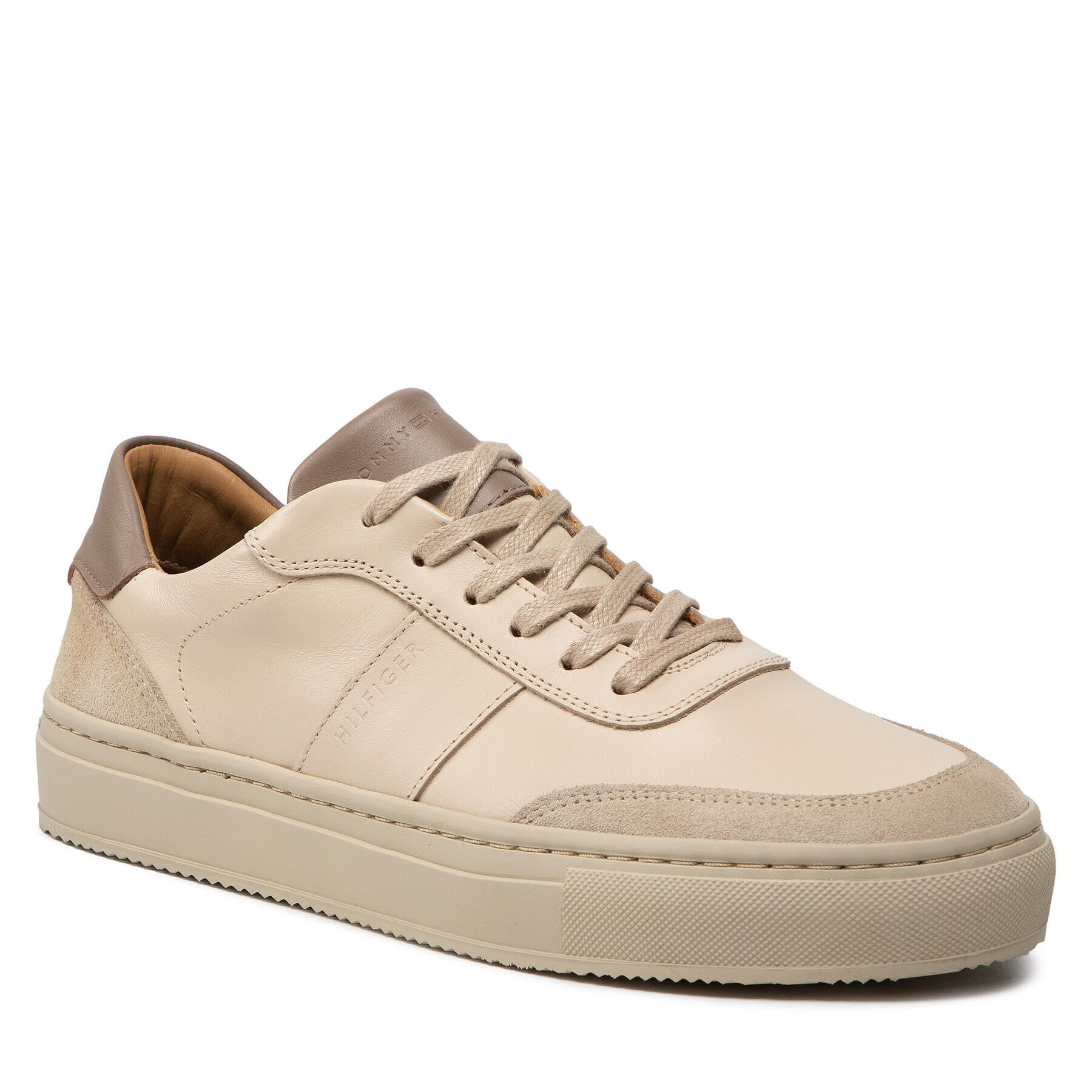 Tommy Hilfiger Сникърси Premium Cupsole Stripe Leather FM0FM04019 Бежов - Pepit.bg