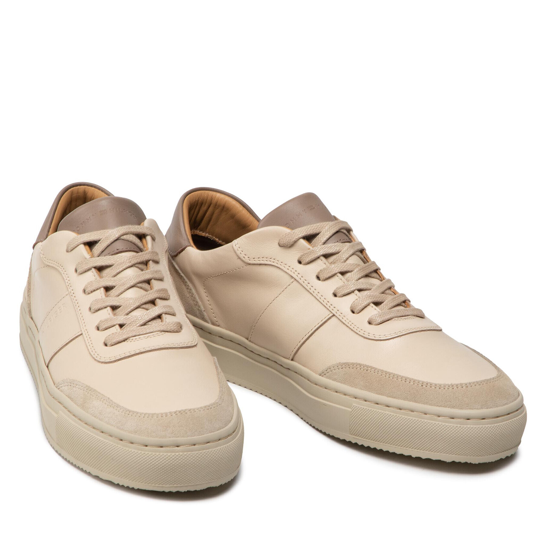 Tommy Hilfiger Сникърси Premium Cupsole Stripe Leather FM0FM04019 Бежов - Pepit.bg