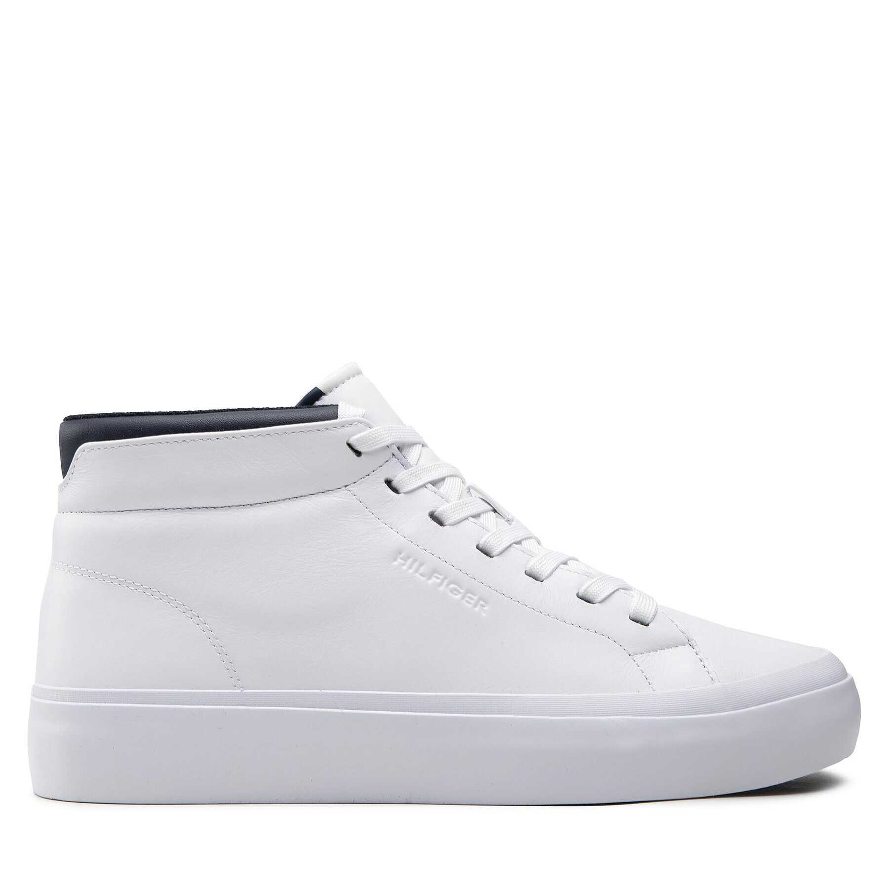 Tommy Hilfiger Сникърси Prep Vulc High Leather FM0FM04172 Бял - Pepit.bg