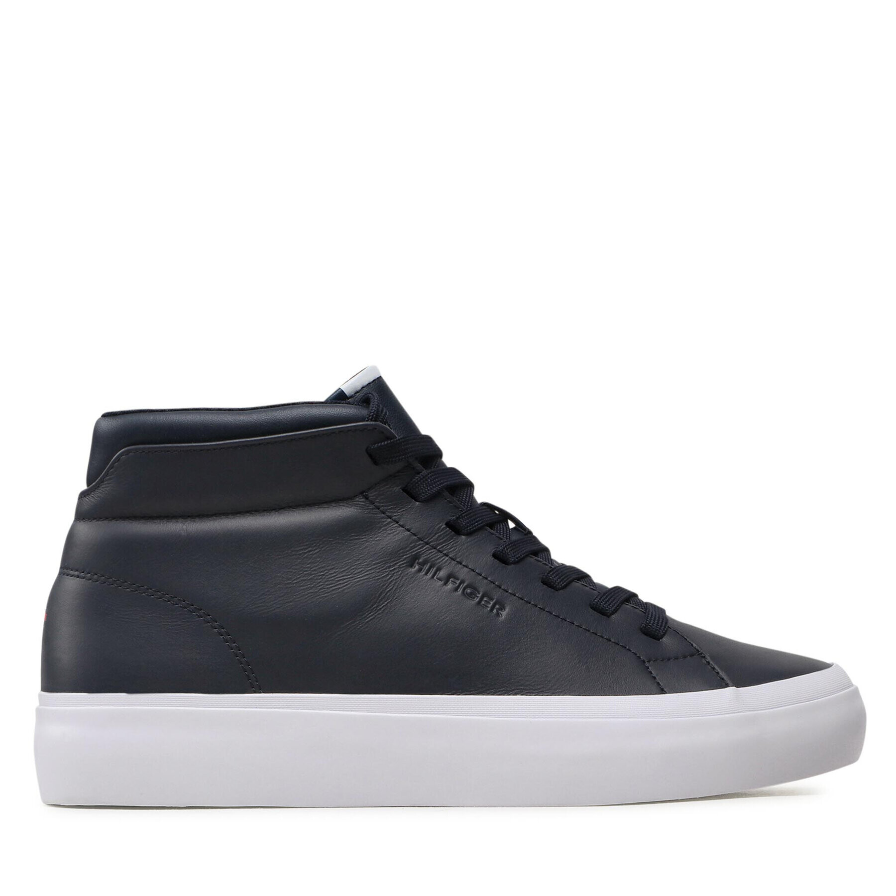 Tommy Hilfiger Сникърси Prep Vulc High Leather FM0FM04172 Тъмносин - Pepit.bg