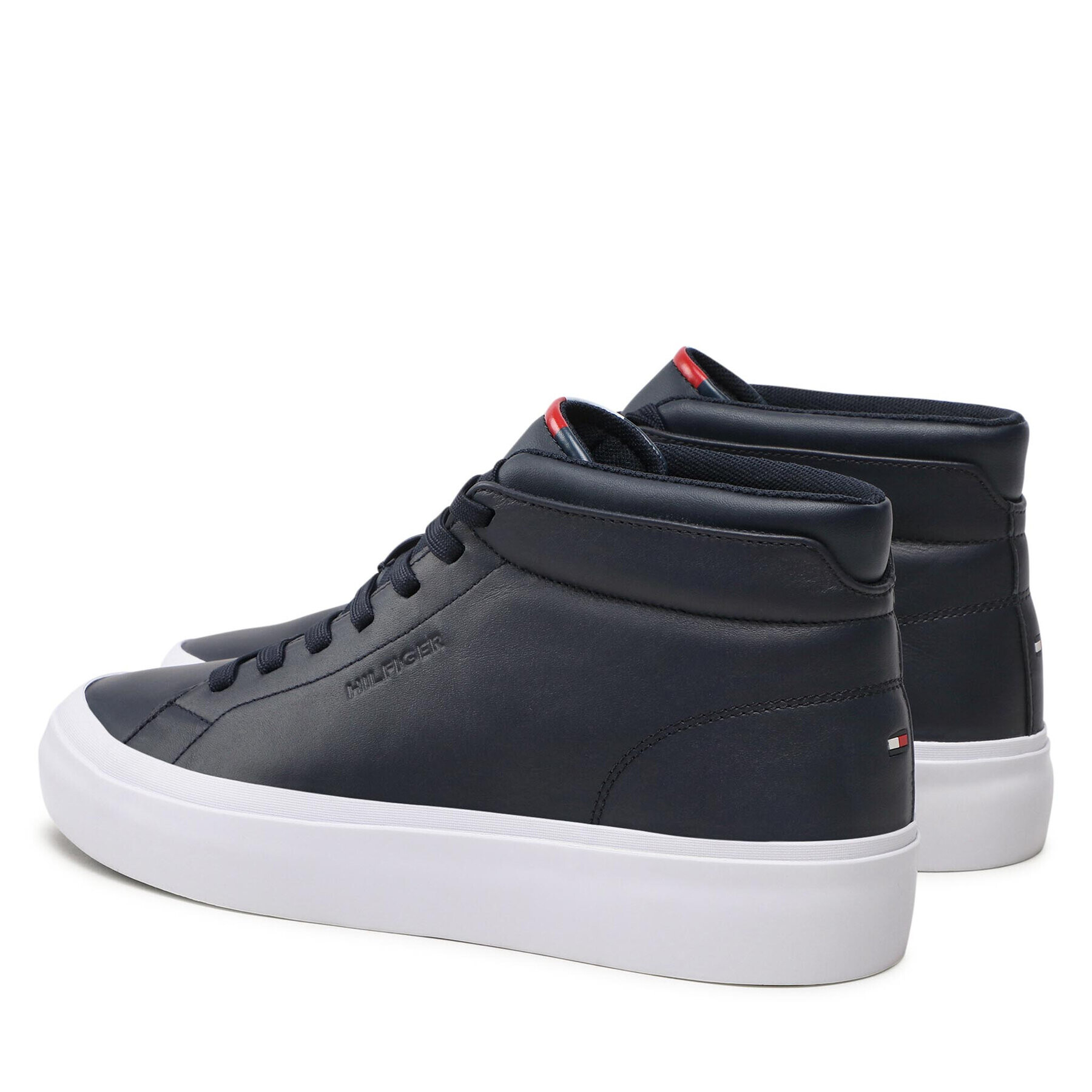 Tommy Hilfiger Сникърси Prep Vulc High Leather FM0FM04172 Тъмносин - Pepit.bg