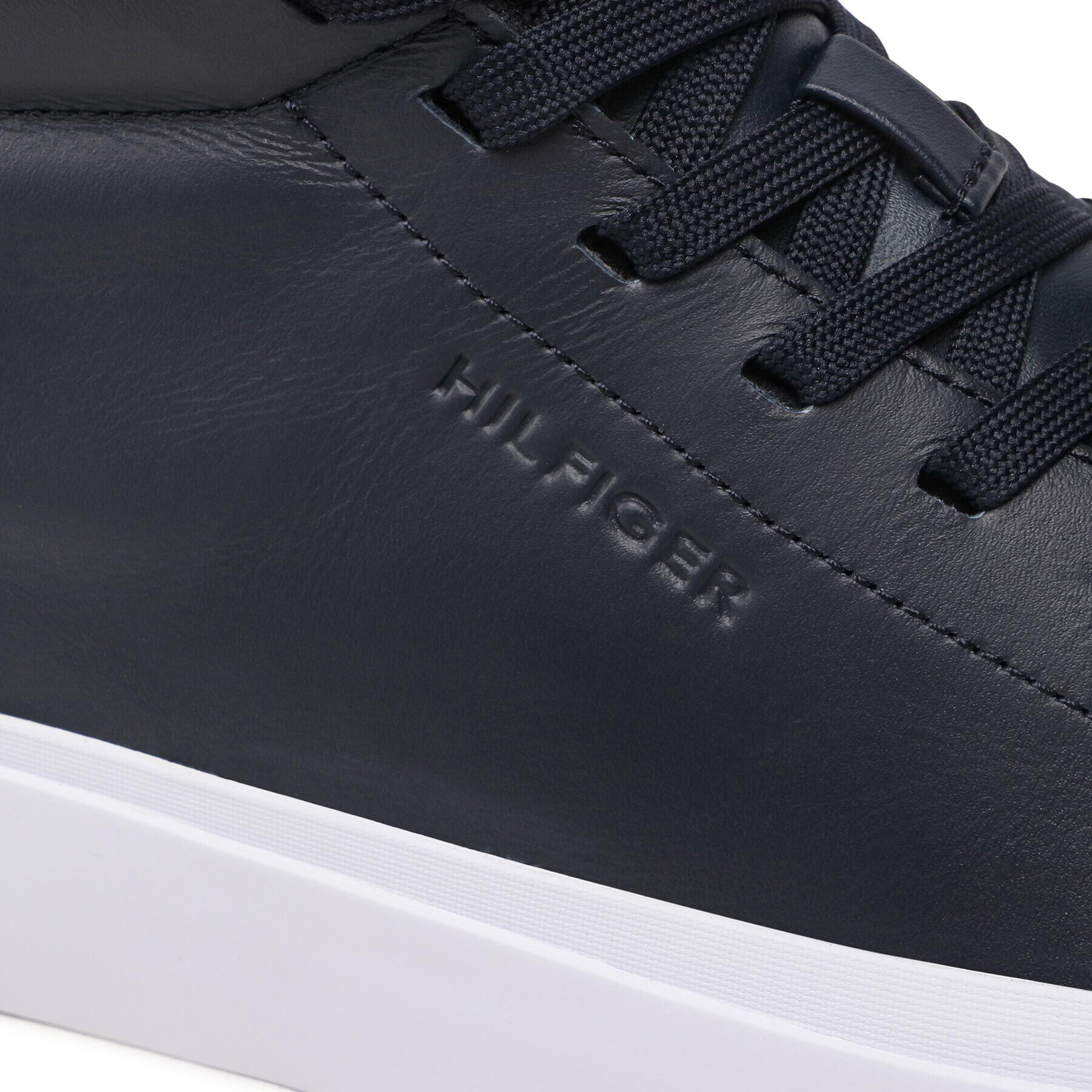 Tommy Hilfiger Сникърси Prep Vulc High Leather FM0FM04172 Тъмносин - Pepit.bg