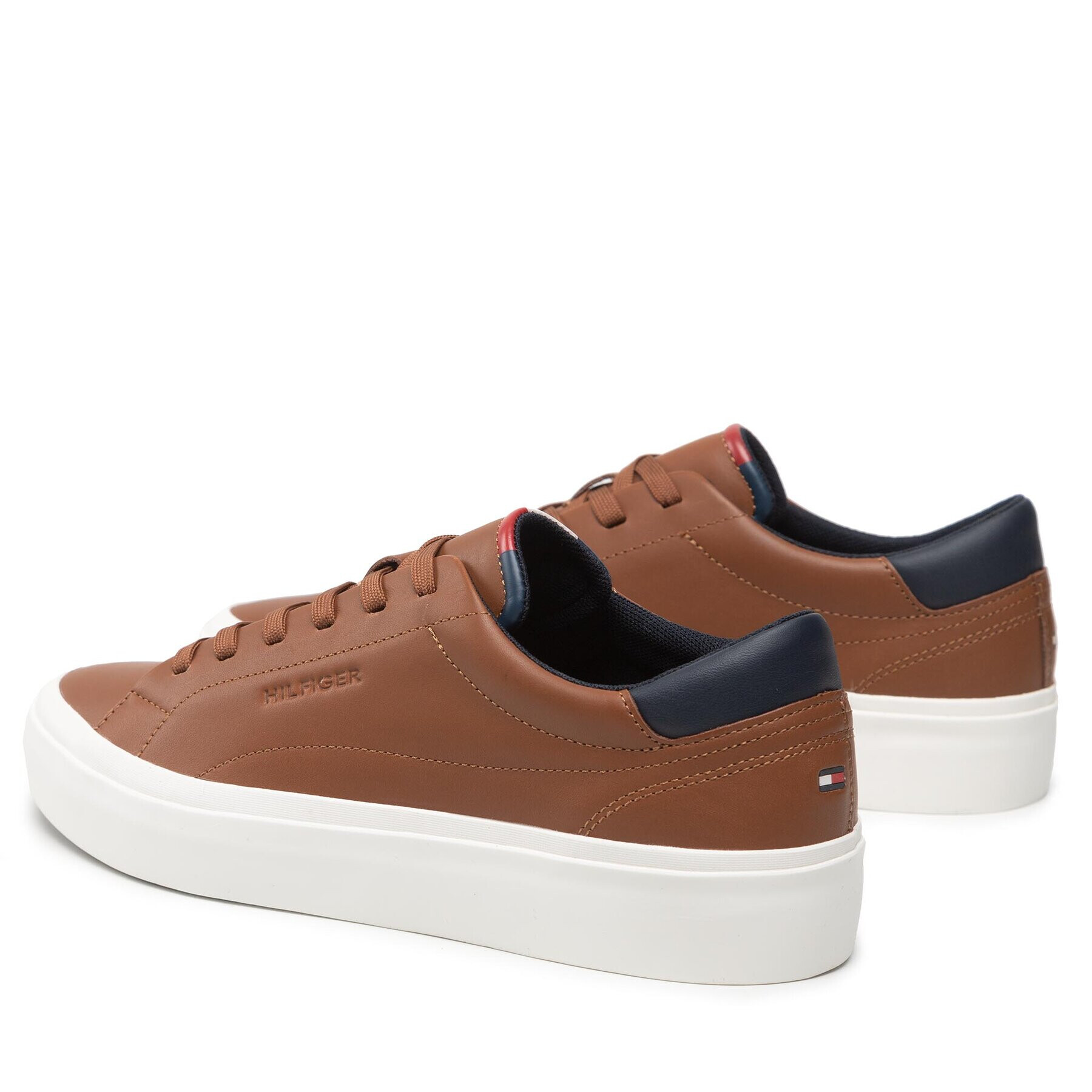 Tommy Hilfiger Сникърси Prep Vulc Premium Leather FM0FM04315 Кафяв - Pepit.bg