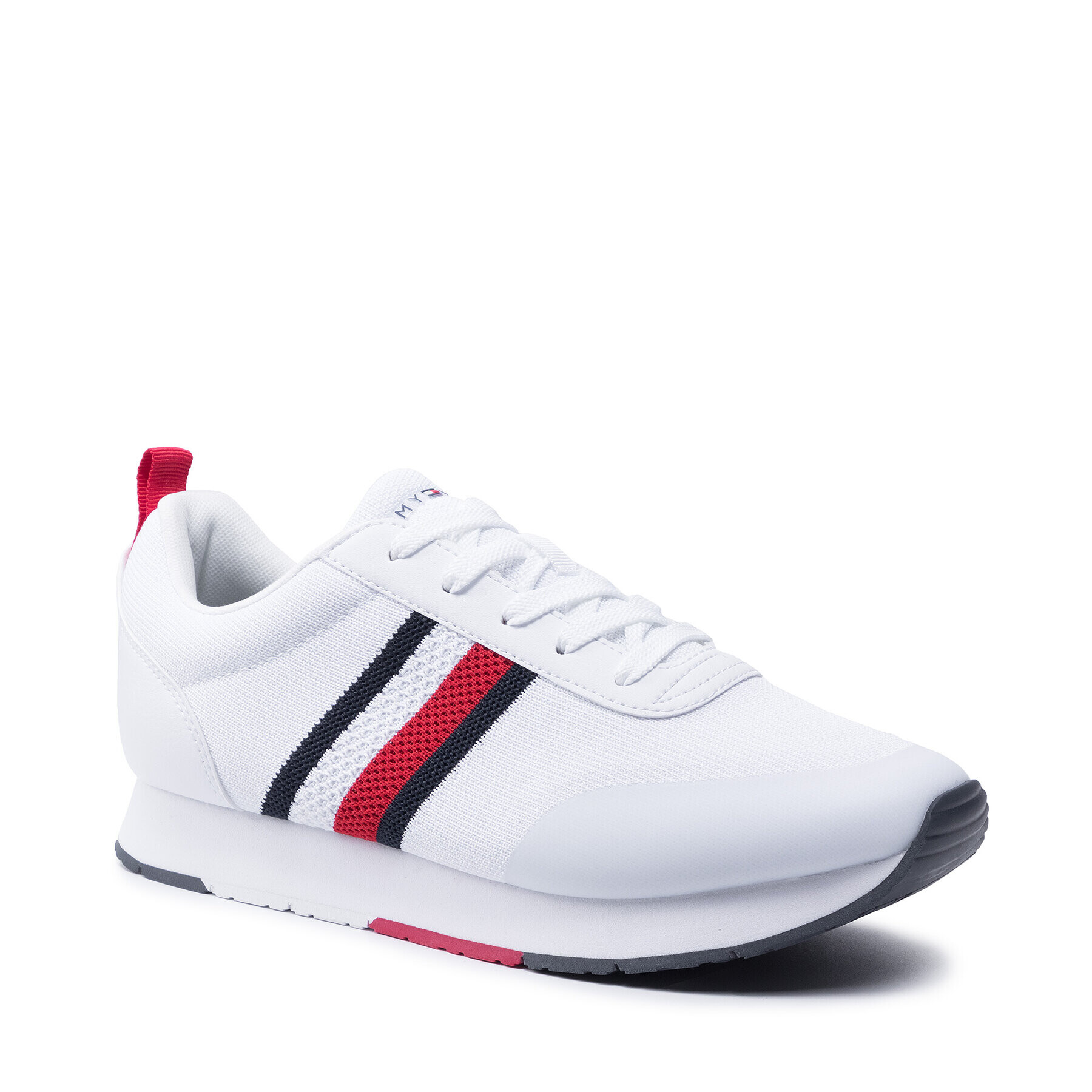 Tommy Hilfiger Сникърси Retro Knit Stripes Runner FM0FM03610 Бял - Pepit.bg