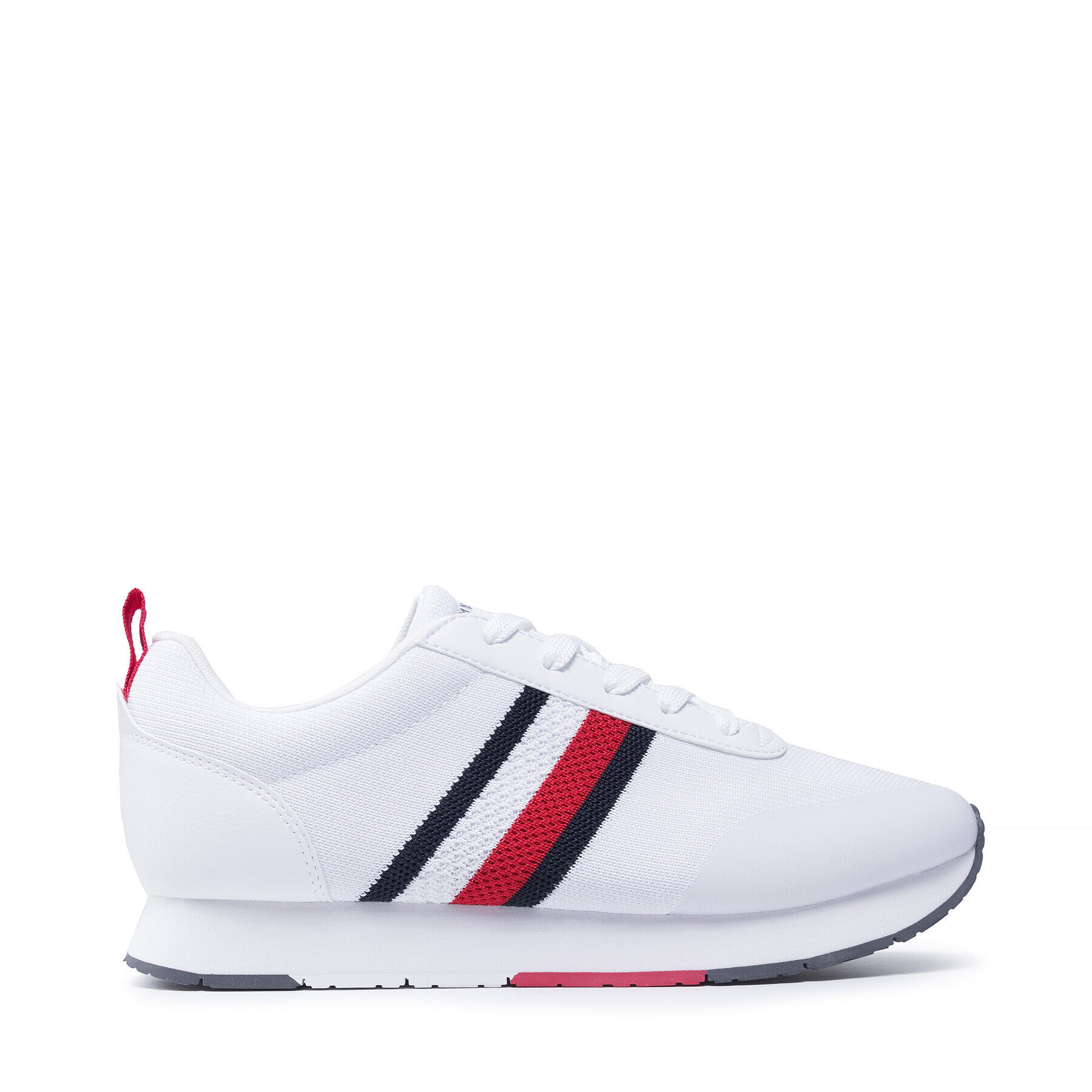 Tommy Hilfiger Сникърси Retro Knit Stripes Runner FM0FM03610 Бял - Pepit.bg