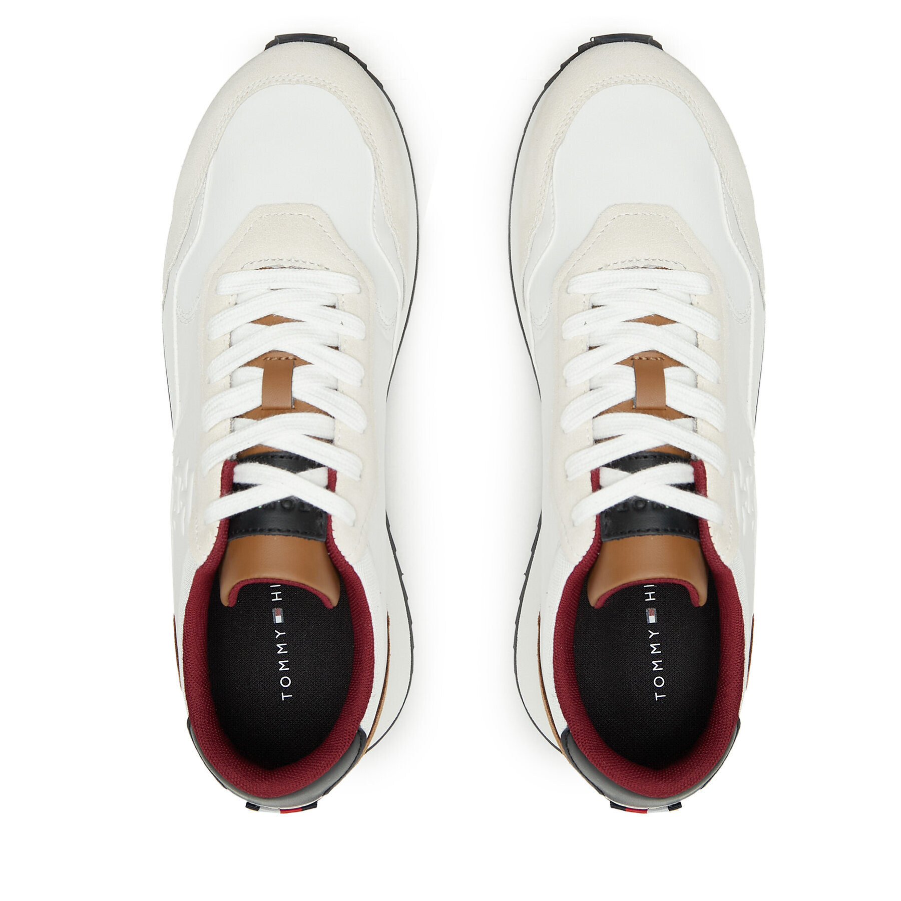 Tommy Hilfiger Сникърси Runner Evo Lth Mix FM0FM04776 Бял - Pepit.bg