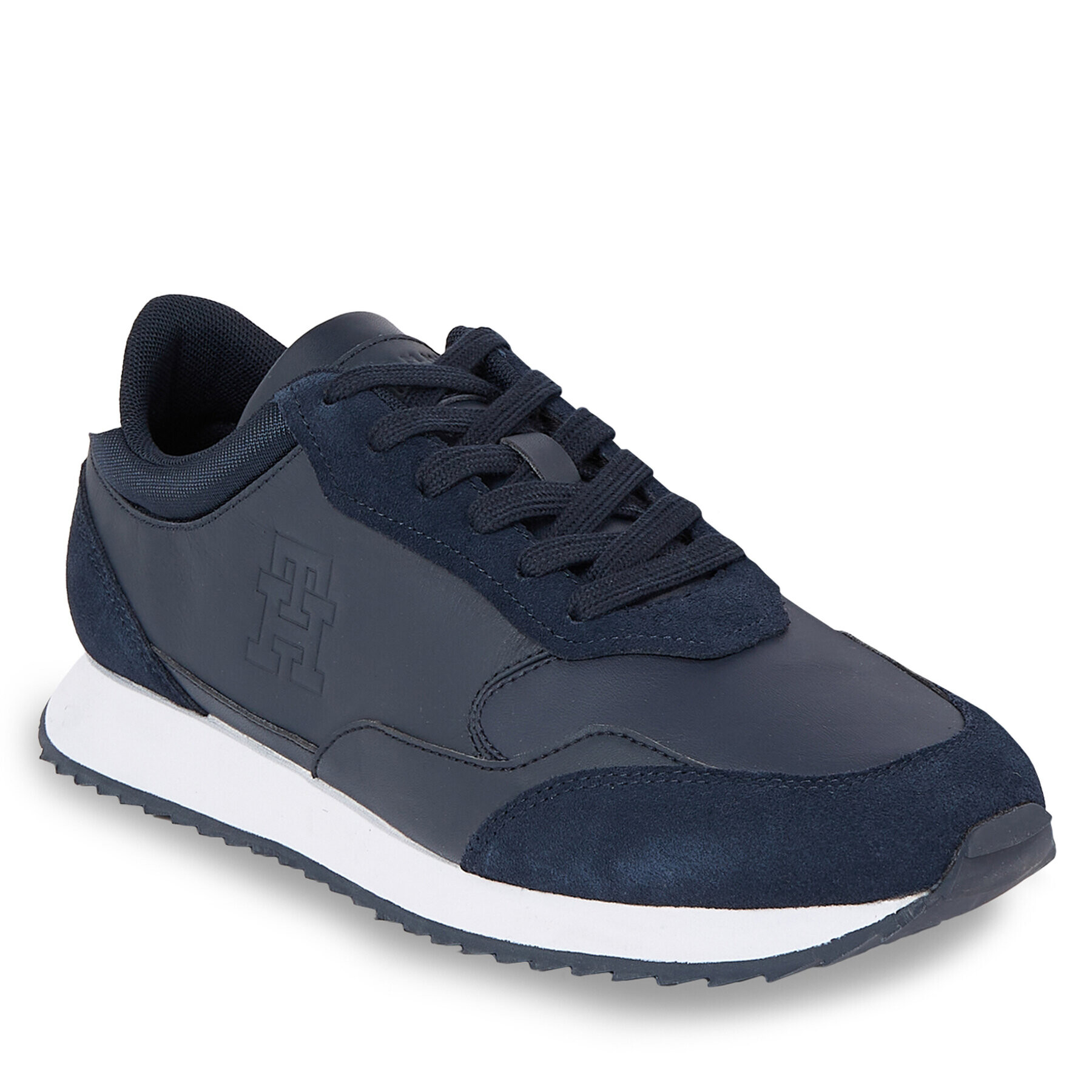 Tommy Hilfiger Сникърси Runner Evo Lth Mix FM0FM04776 Син - Pepit.bg