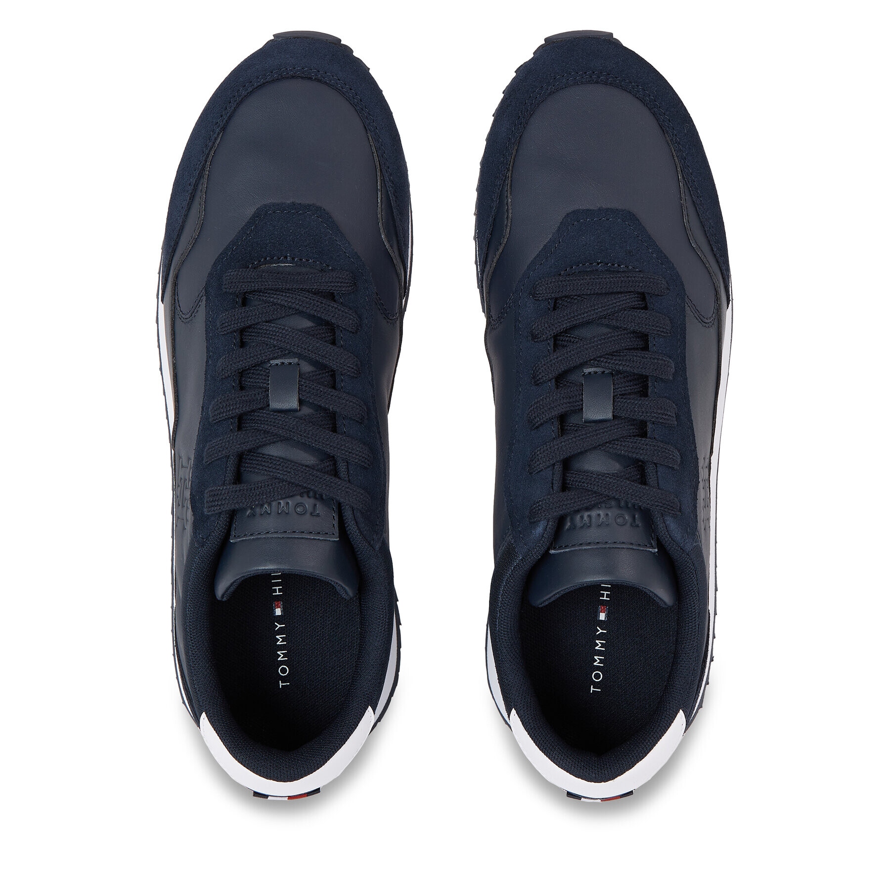 Tommy Hilfiger Сникърси Runner Evo Lth Mix FM0FM04776 Син - Pepit.bg