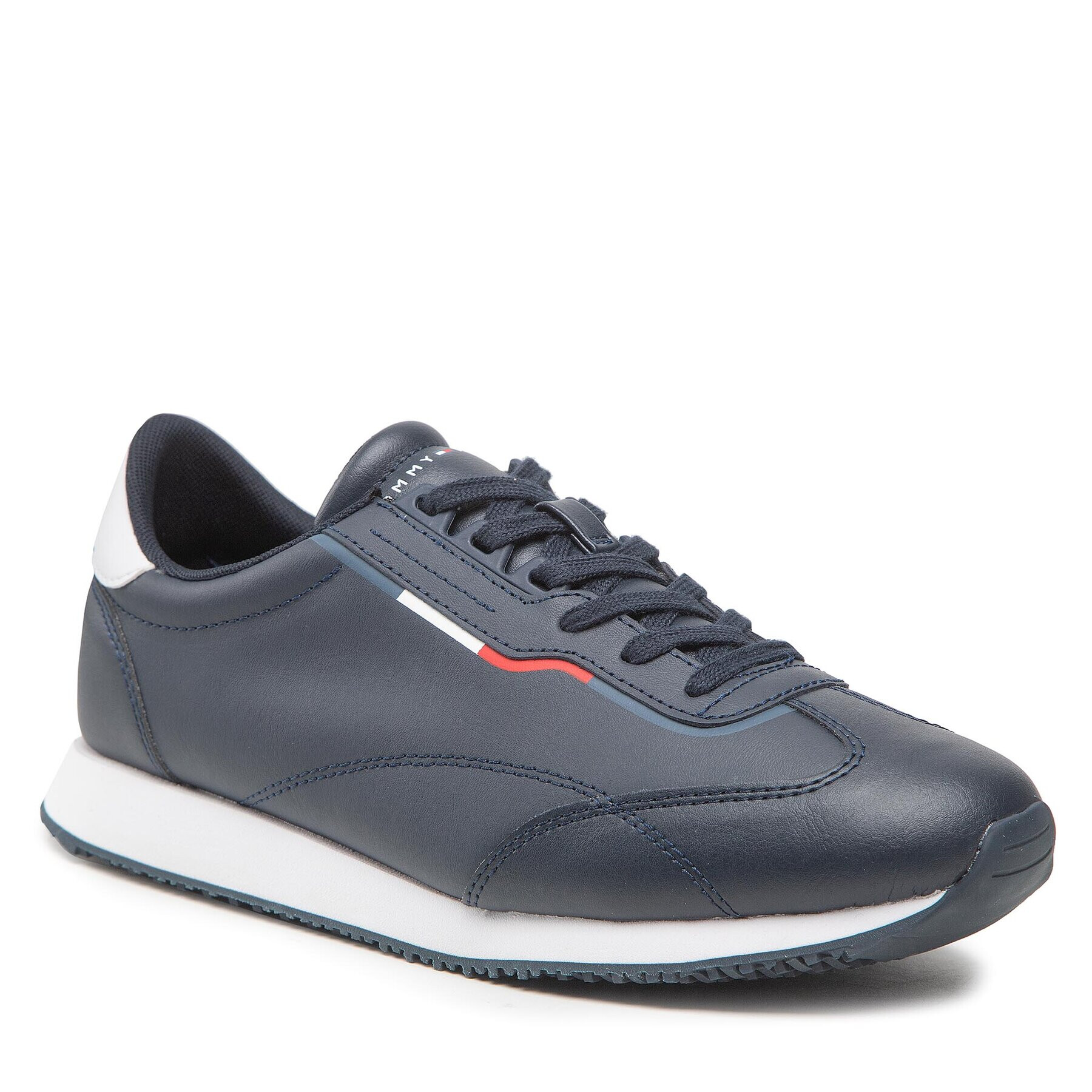 Tommy Hilfiger Сникърси Runner Lo Leather Detail FM0FM04256 Тъмносин - Pepit.bg