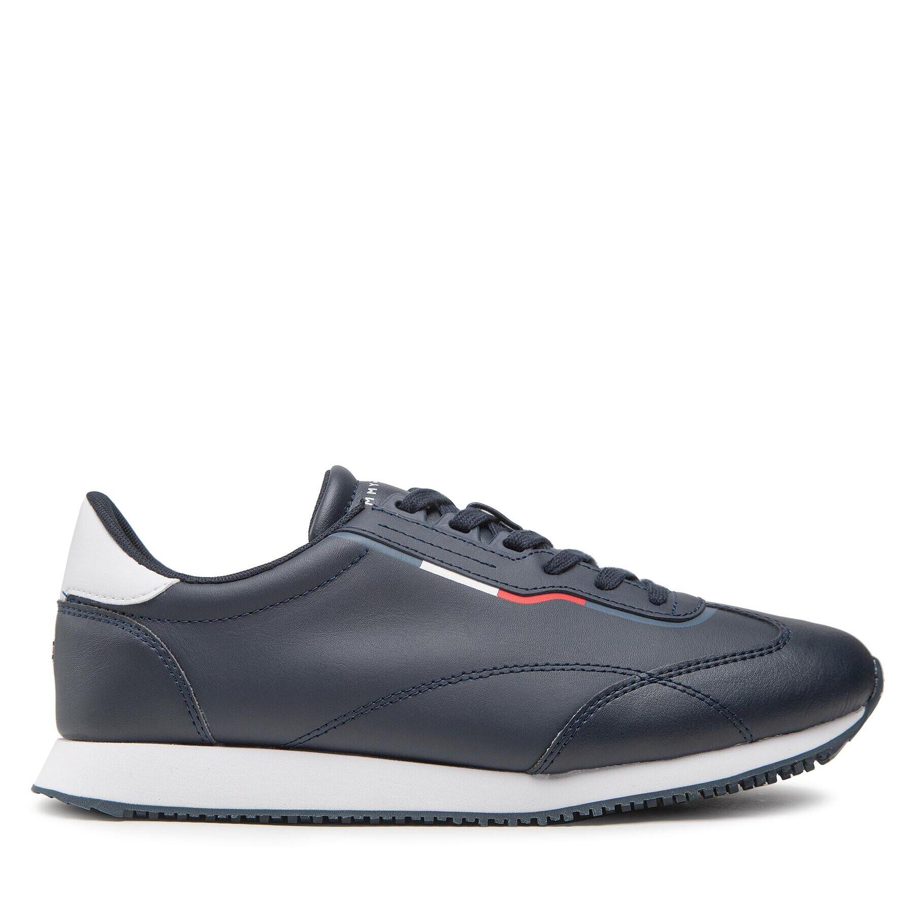 Tommy Hilfiger Сникърси Runner Lo Leather Detail FM0FM04256 Тъмносин - Pepit.bg