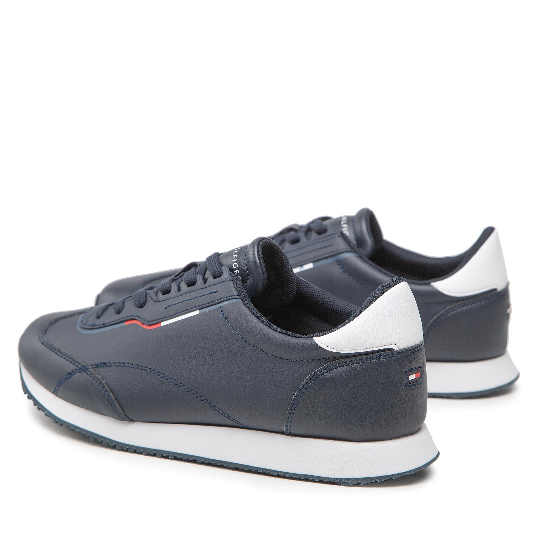 Tommy Hilfiger Сникърси Runner Lo Leather Detail FM0FM04256 Тъмносин - Pepit.bg