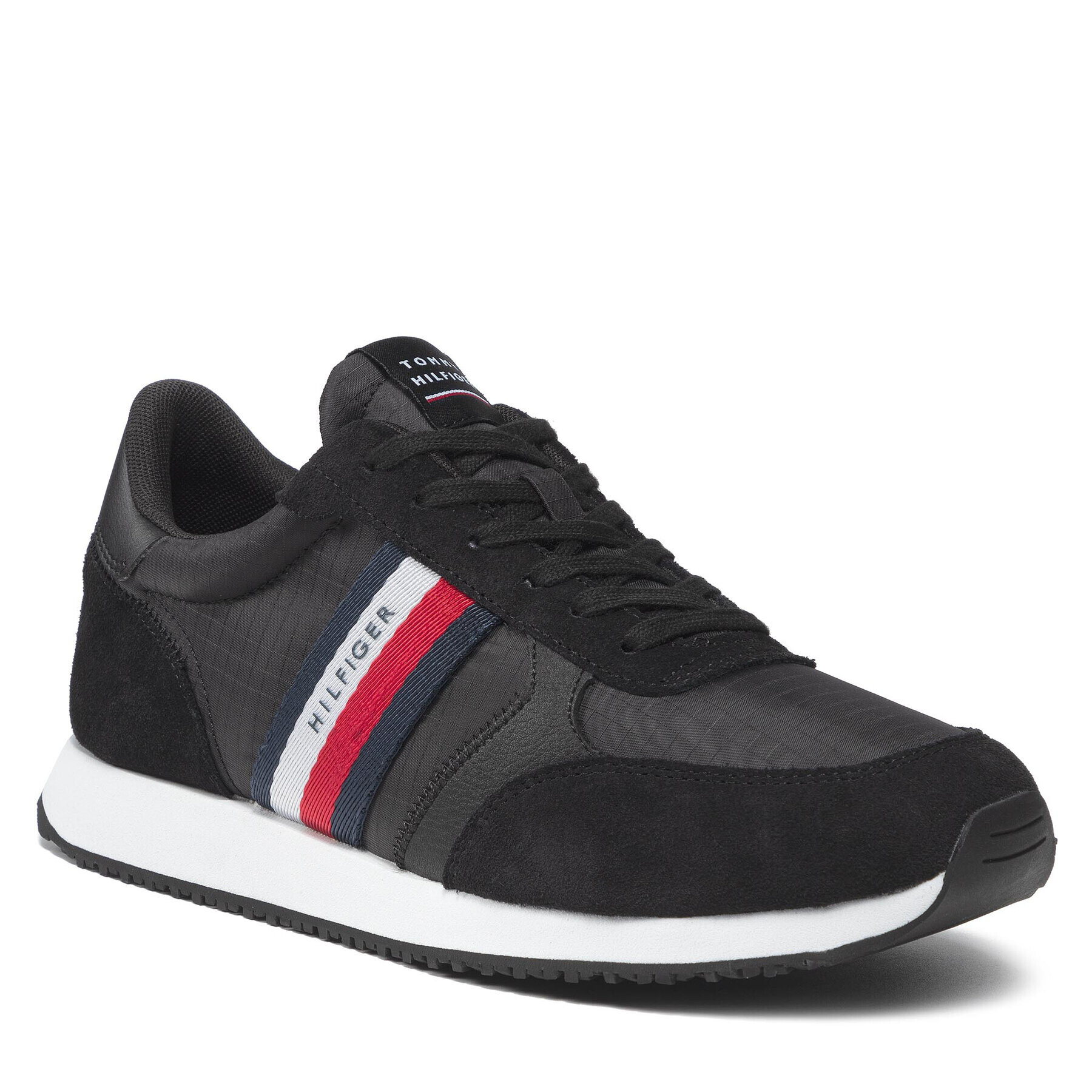 Tommy Hilfiger Сникърси Runner Lo Mix Ripstop FM0FM03737 Черен - Pepit.bg