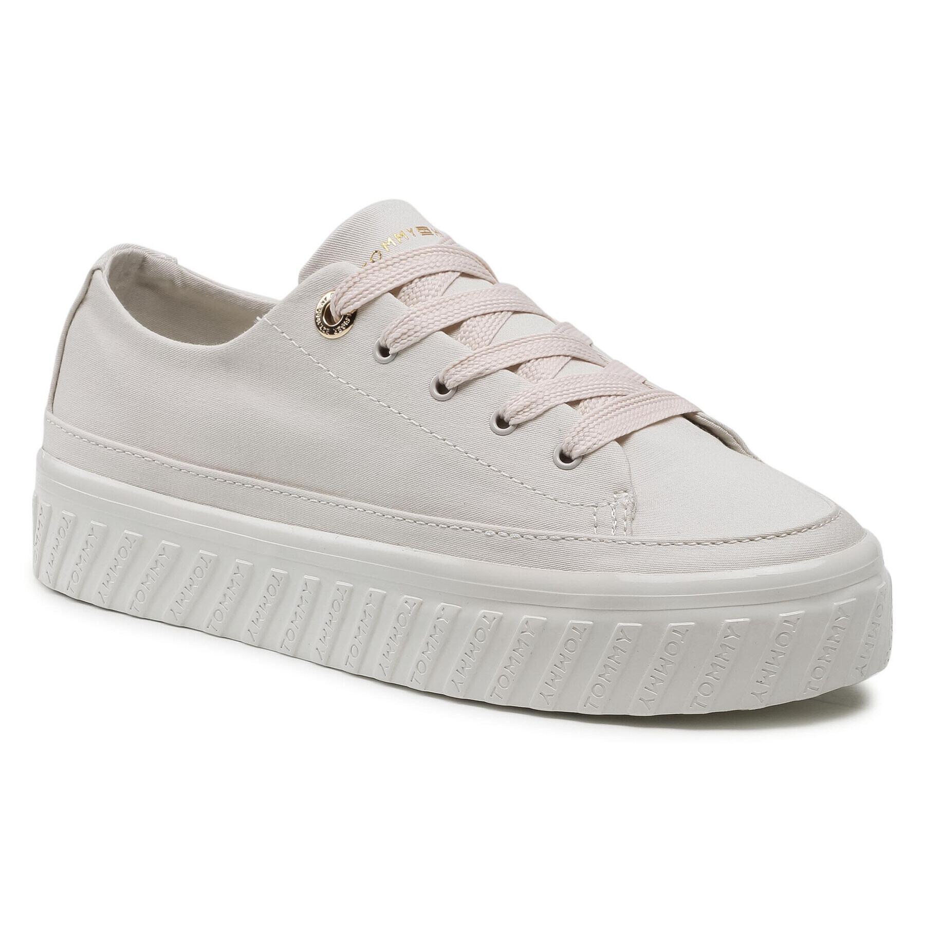 Tommy Hilfiger Сникърси Shiny Flatform Vulc Sneaker FW0FW05536 Бял - Pepit.bg