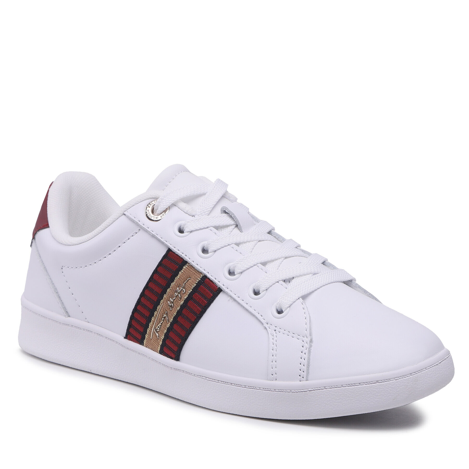 Tommy Hilfiger Сникърси Signature Webbing Court Sneaker FW0FW06803 Бял - Pepit.bg