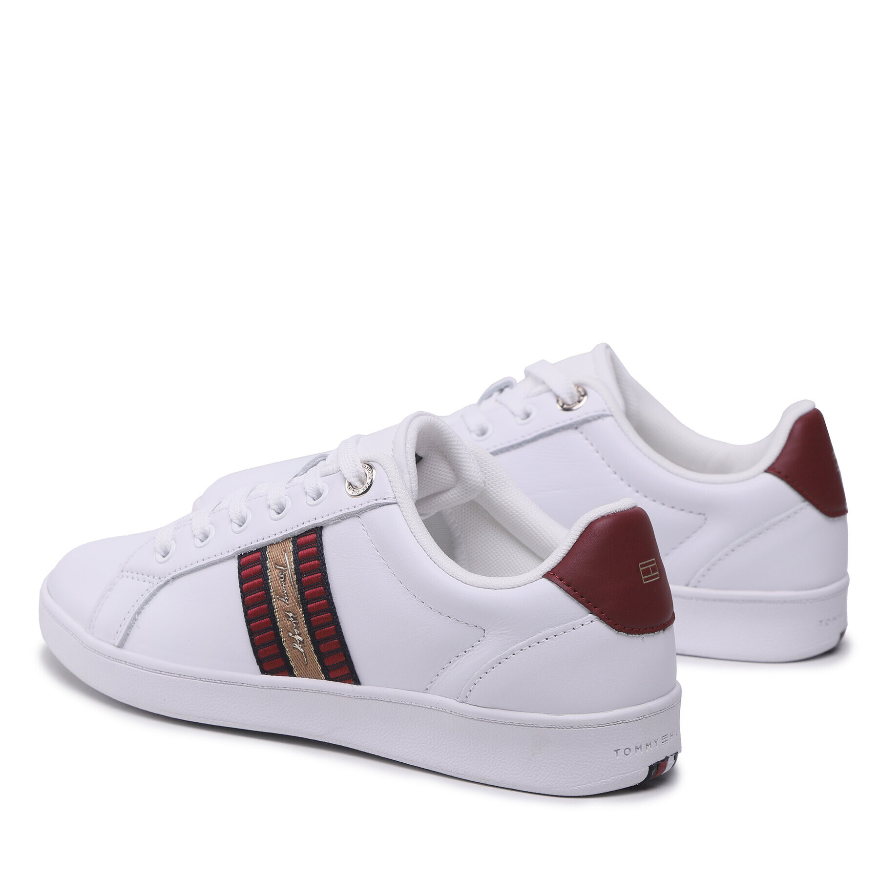 Tommy Hilfiger Сникърси Signature Webbing Court Sneaker FW0FW06803 Бял - Pepit.bg