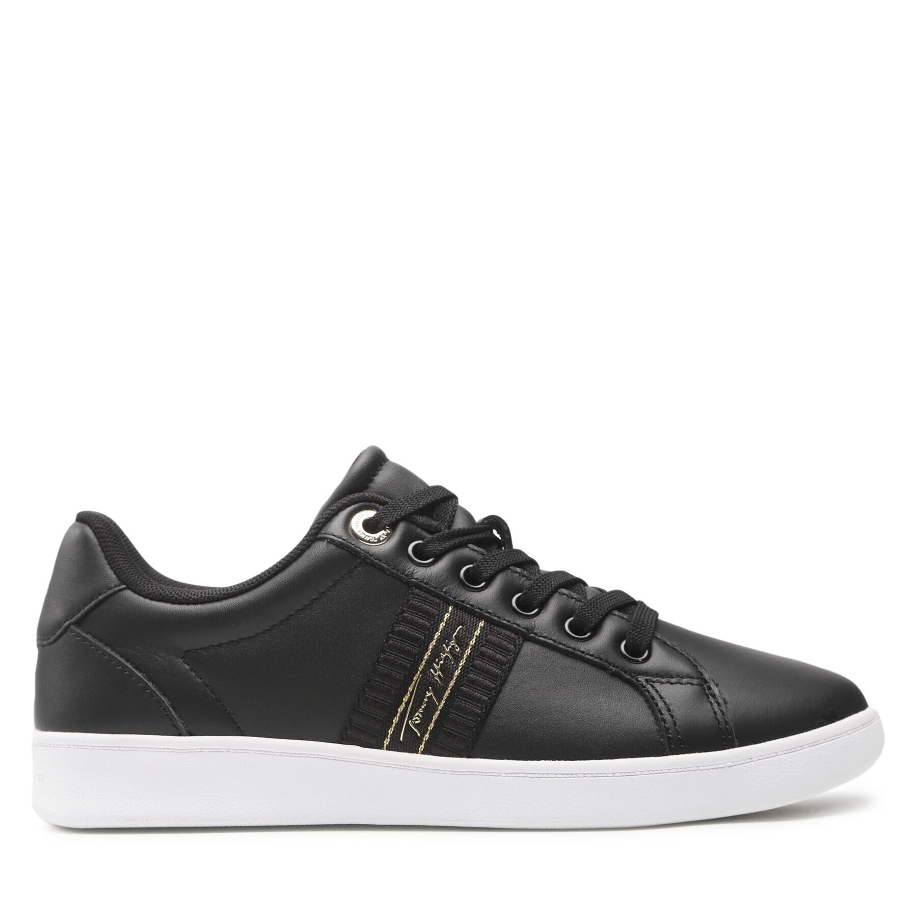 Tommy Hilfiger Сникърси Signature Webbing Court Sneaker FW0FW06803 Черен - Pepit.bg