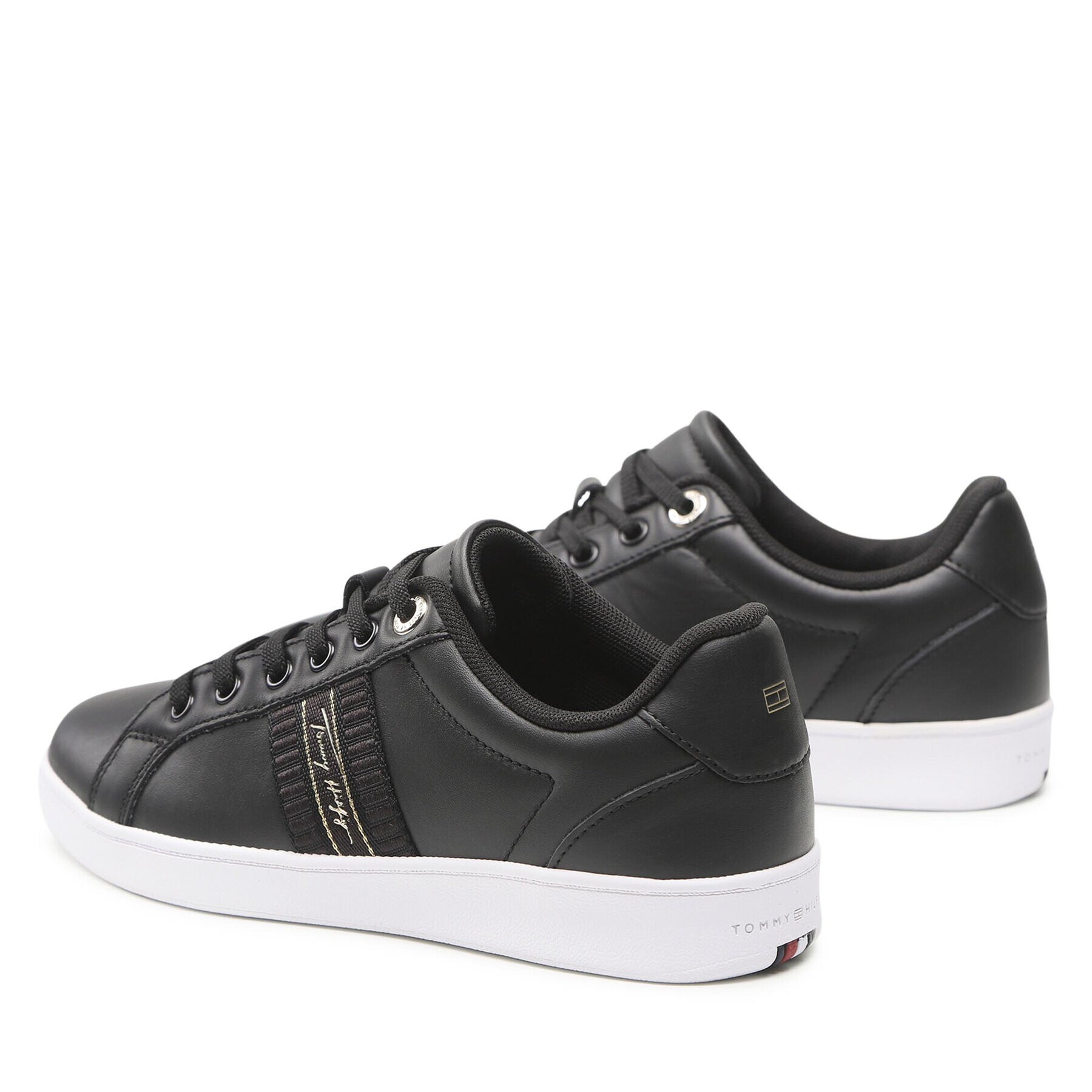 Tommy Hilfiger Сникърси Signature Webbing Court Sneaker FW0FW06803 Черен - Pepit.bg