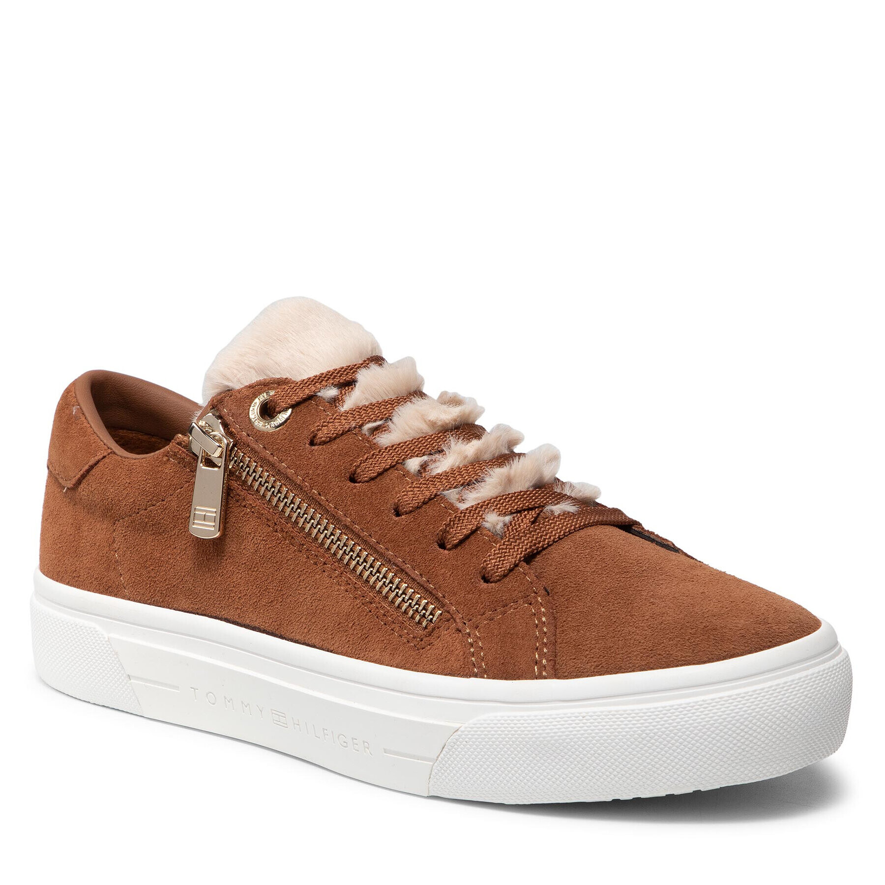 Tommy Hilfiger Сникърси Suede Warmlined Th Sneaker FW0FW05363 Кафяв - Pepit.bg