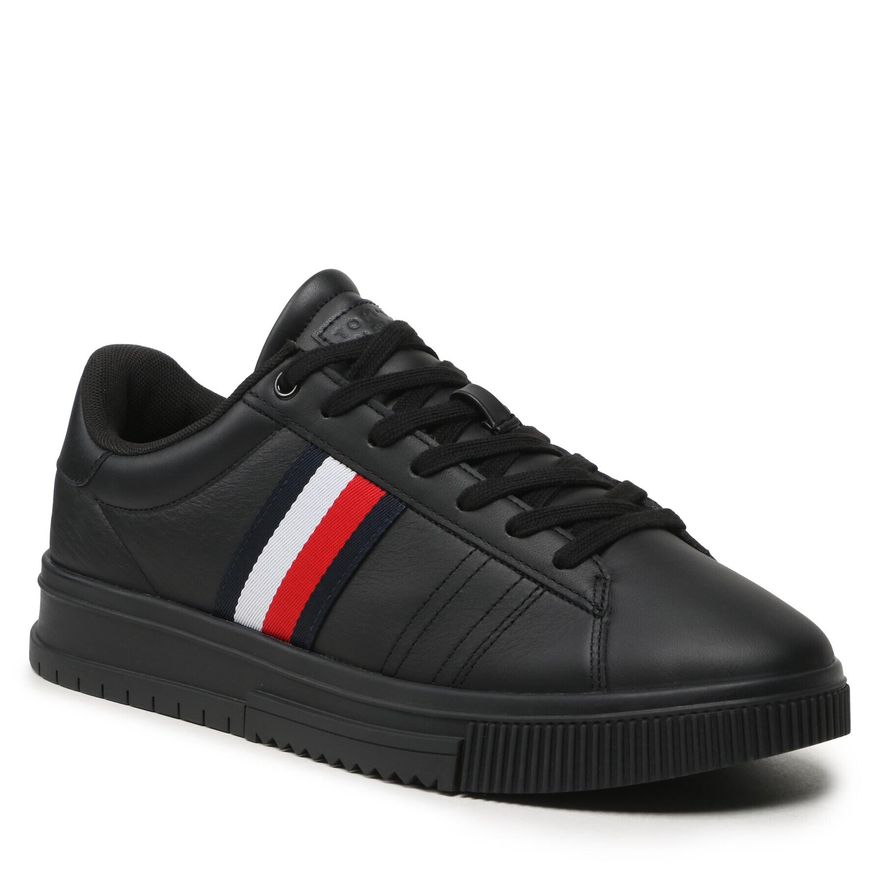 Tommy Hilfiger Сникърси Supercup Leather FM0FM04706 Черен - Pepit.bg