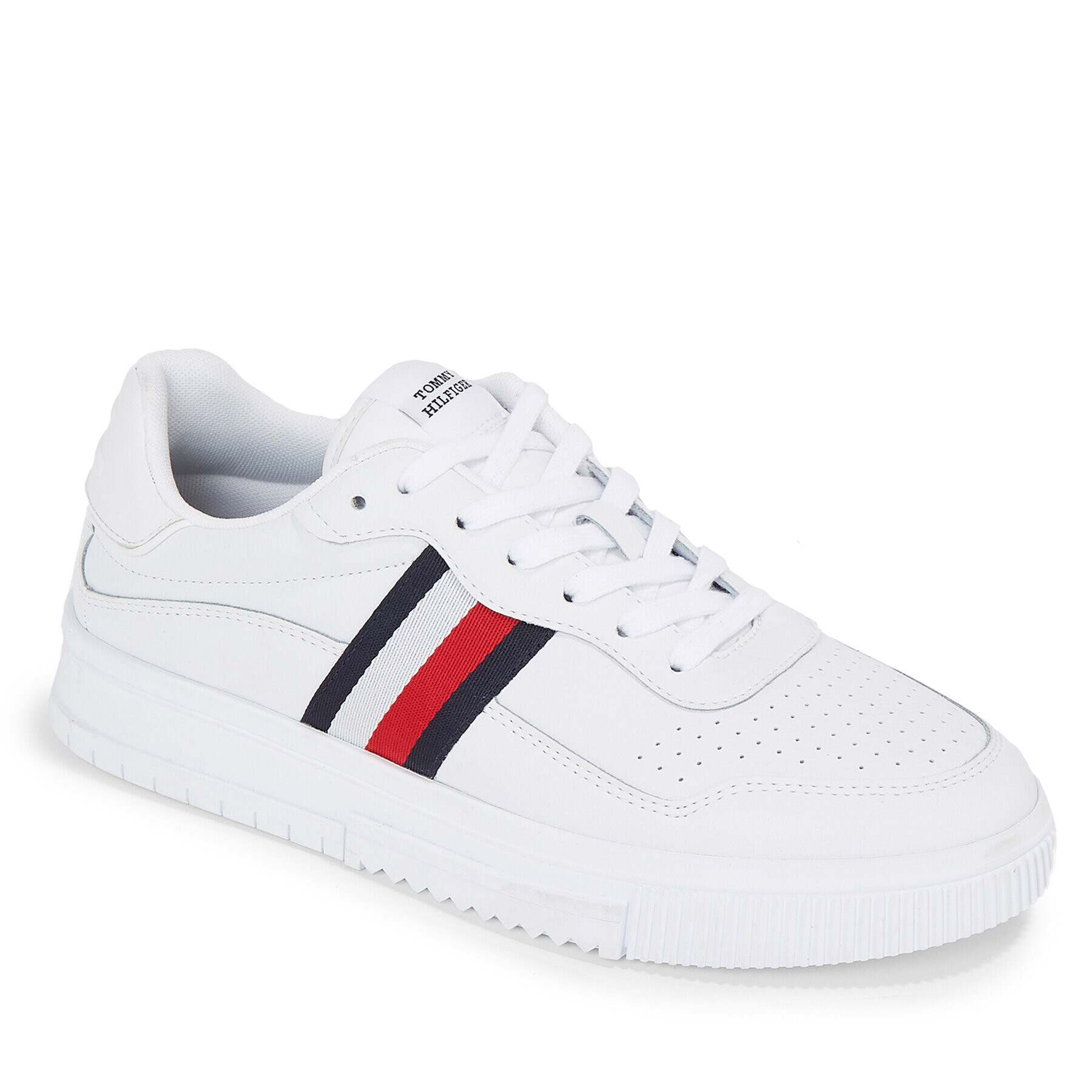 Tommy Hilfiger Сникърси Supercup Leather Stripes FM0FM04824 Бял - Pepit.bg