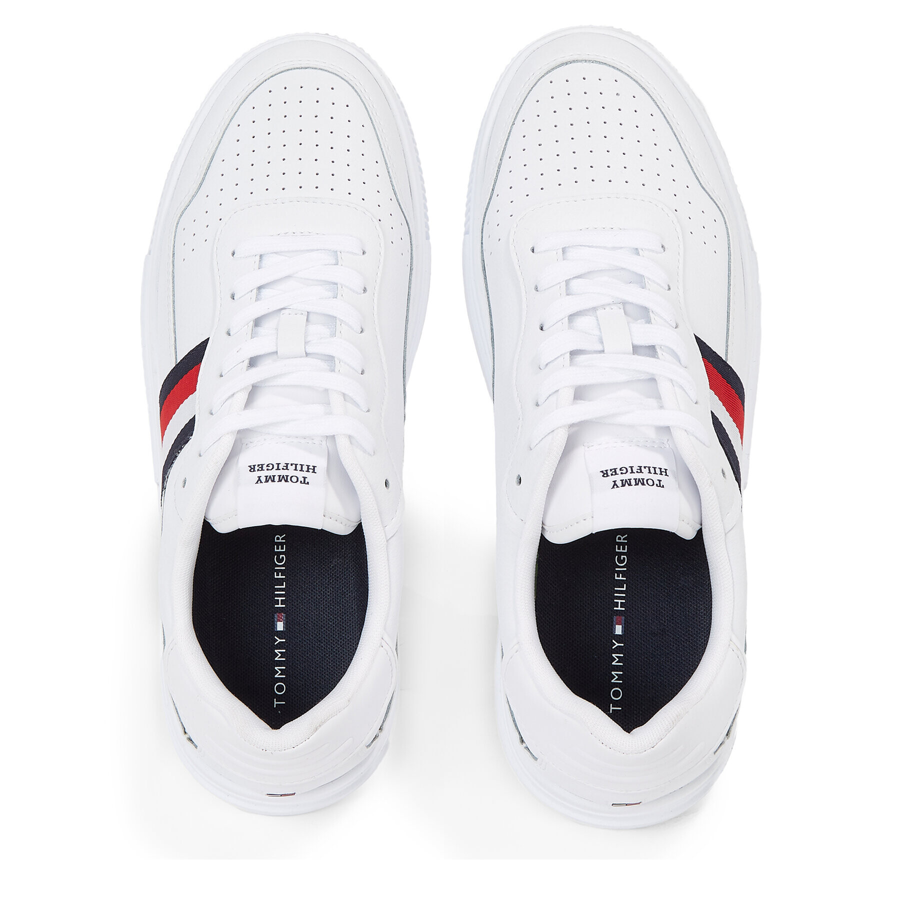 Tommy Hilfiger Сникърси Supercup Leather Stripes FM0FM04824 Бял - Pepit.bg