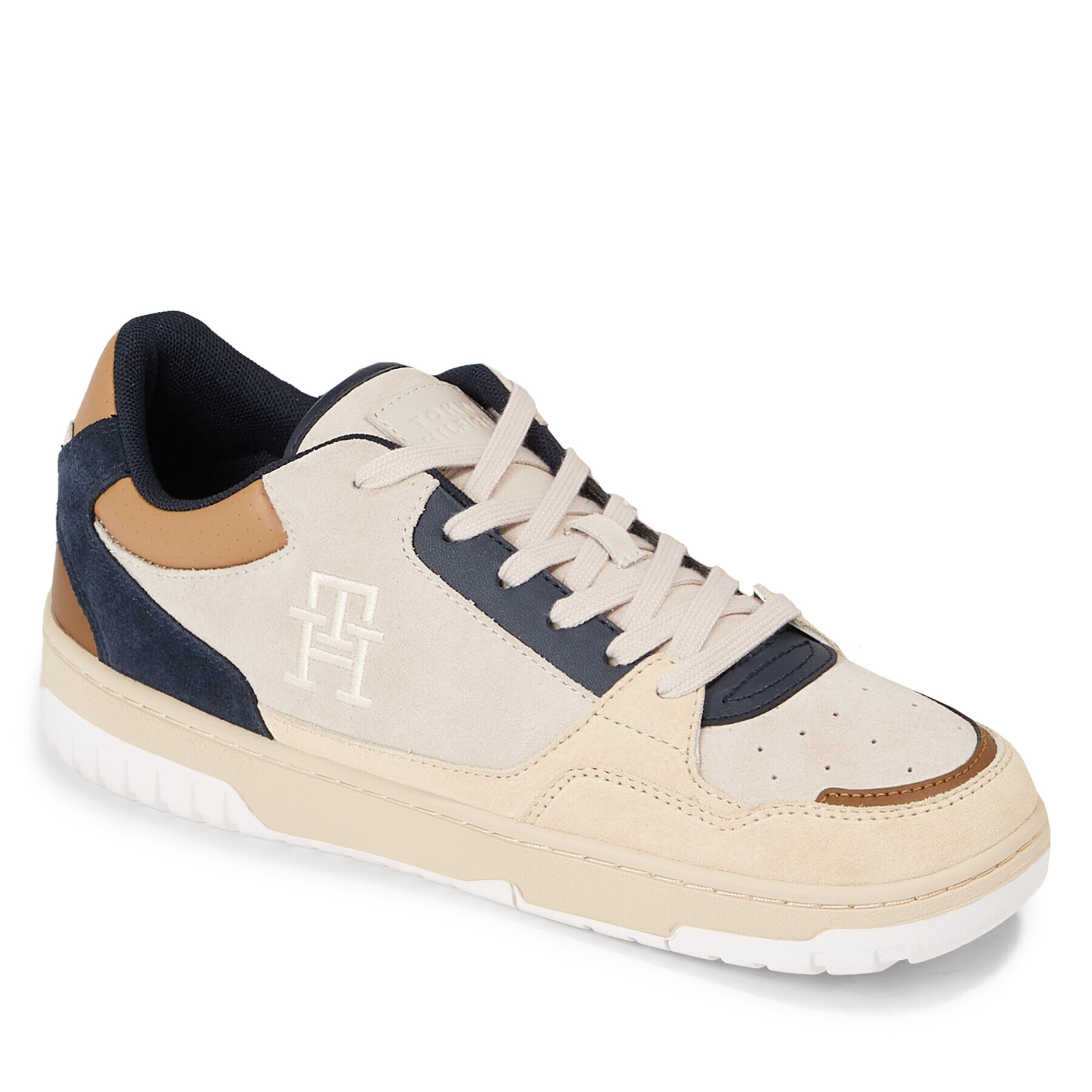 Tommy Hilfiger Сникърси Th Basket Better Suede Mix FM0FM04822 Бежов - Pepit.bg